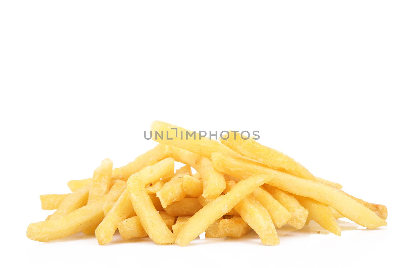 French Fries on white background