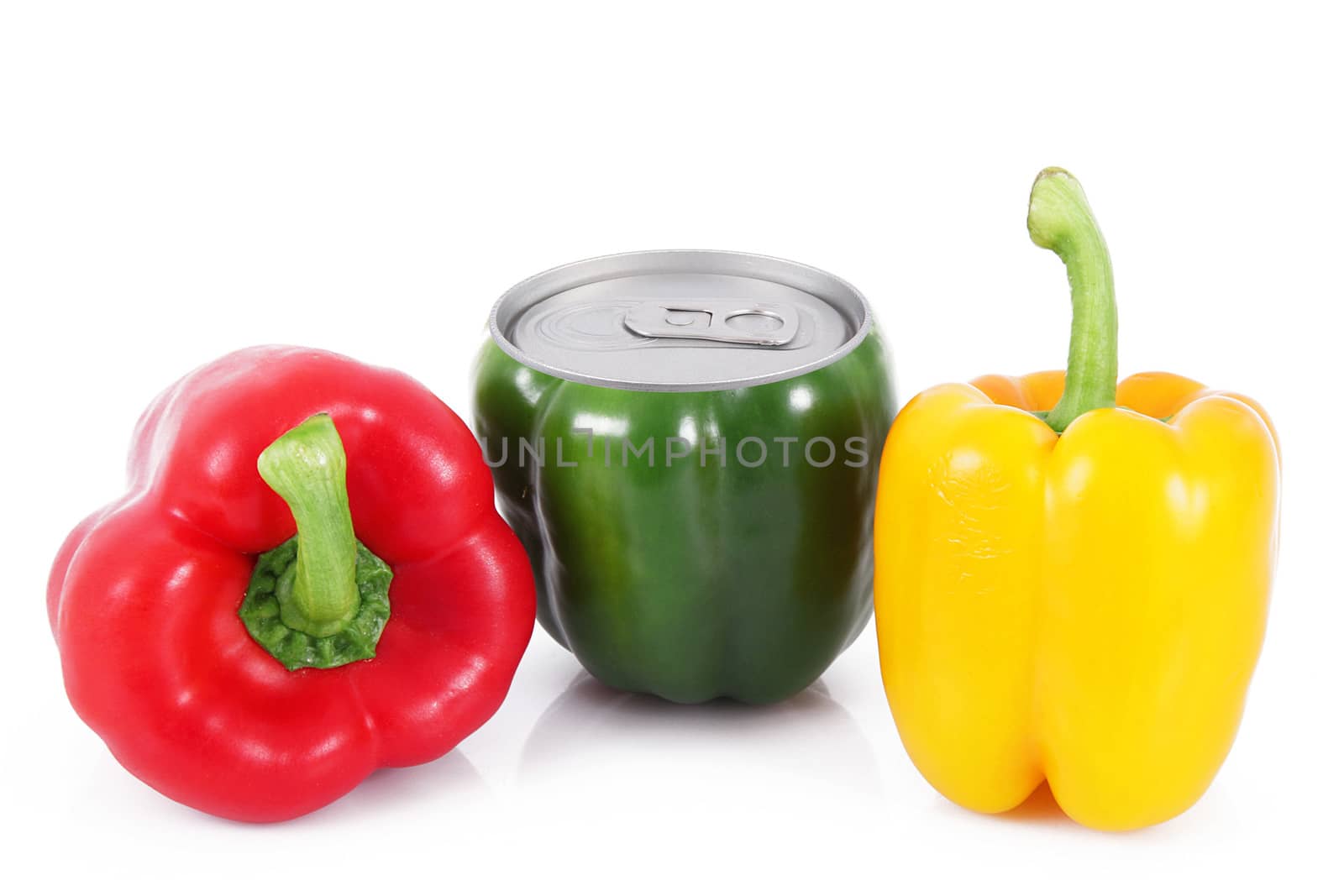tin pepper on white background