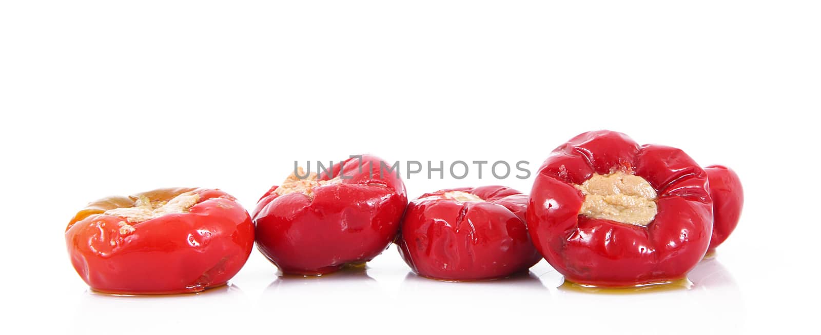 Red peppers stuffed with tuna