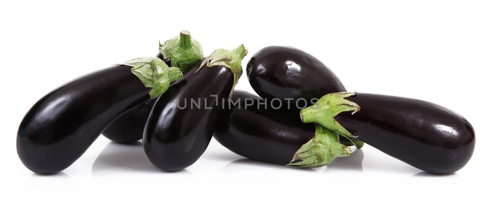 a fresh eggplant on white background