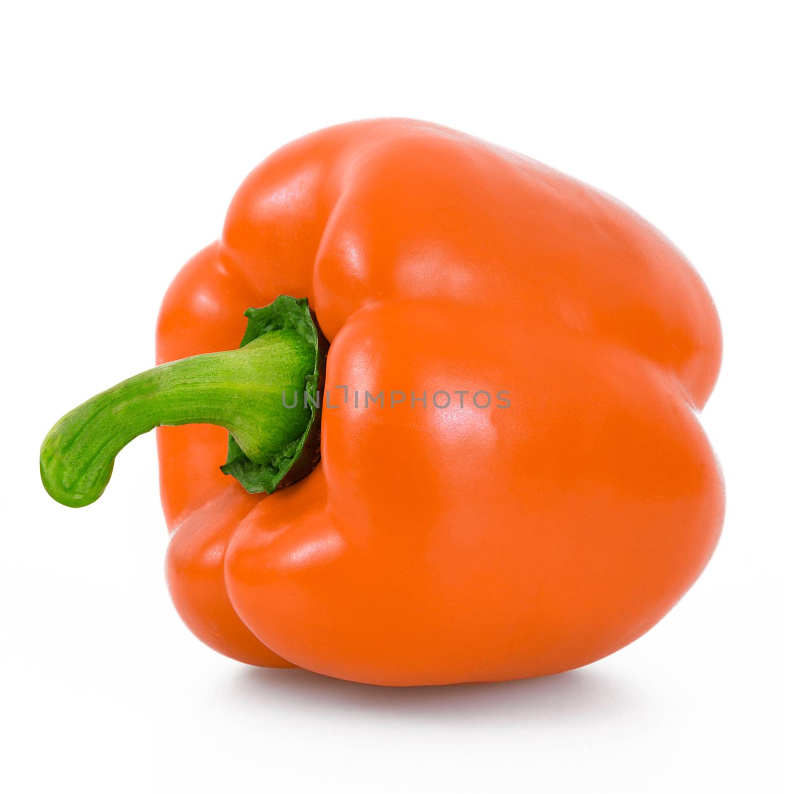 fresh orange hot pepper on white background