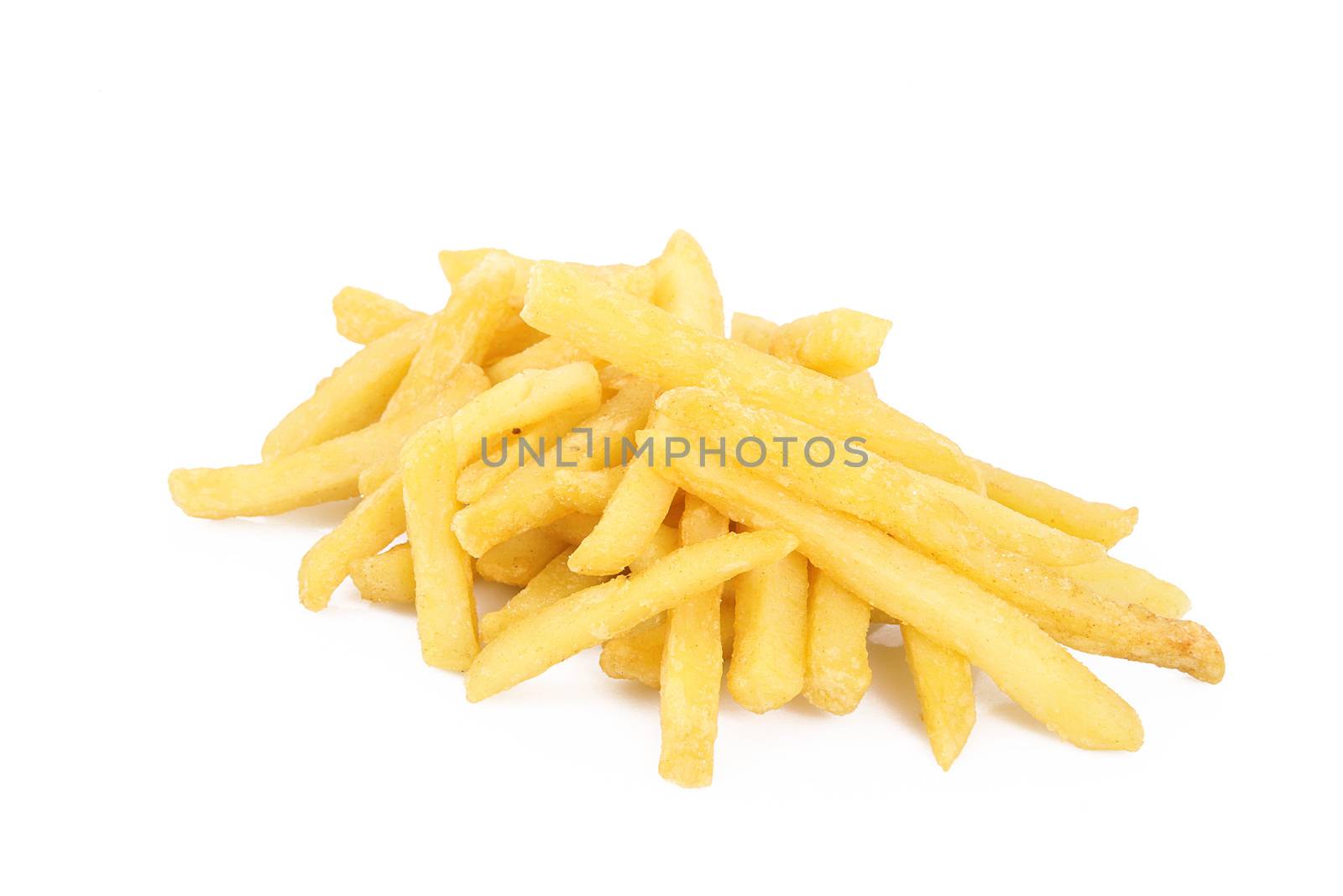 French Fries on white background