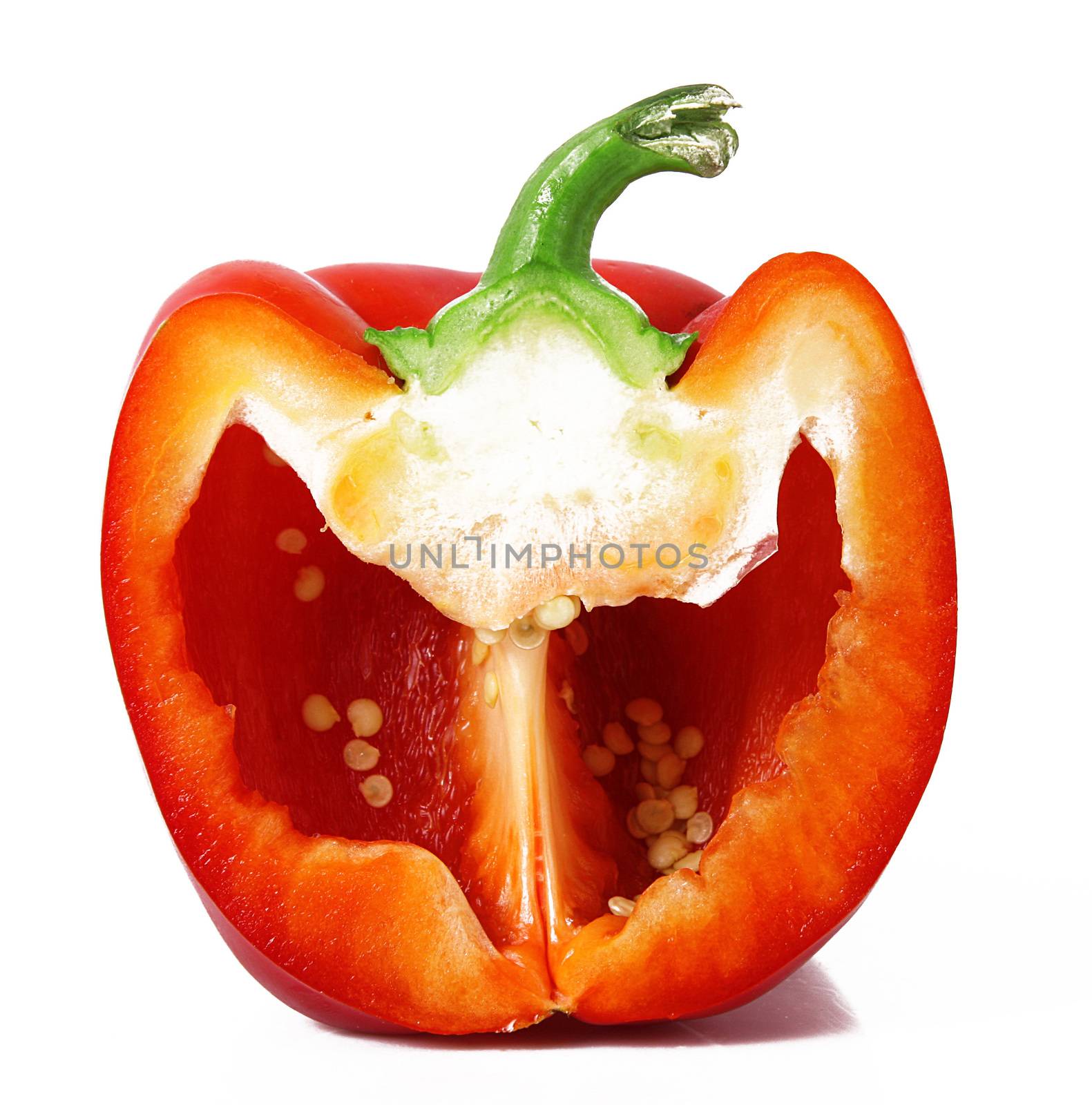 fresh red hot pepper on white background