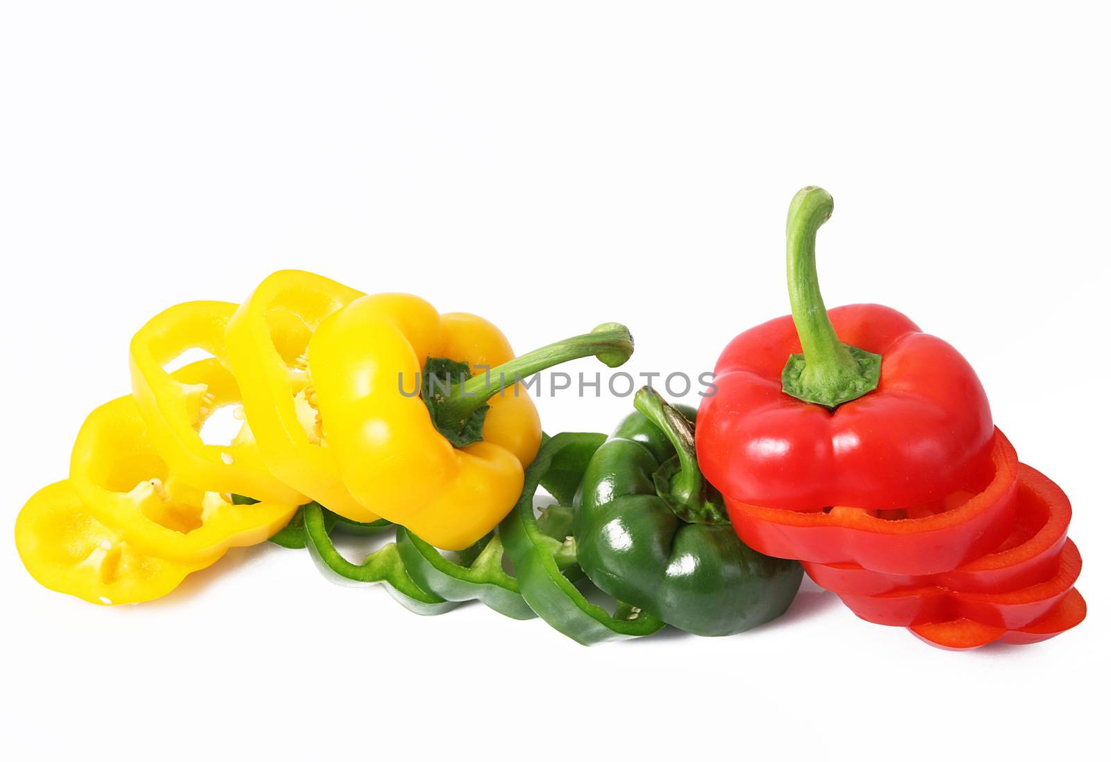 fresh hot peppers on white background