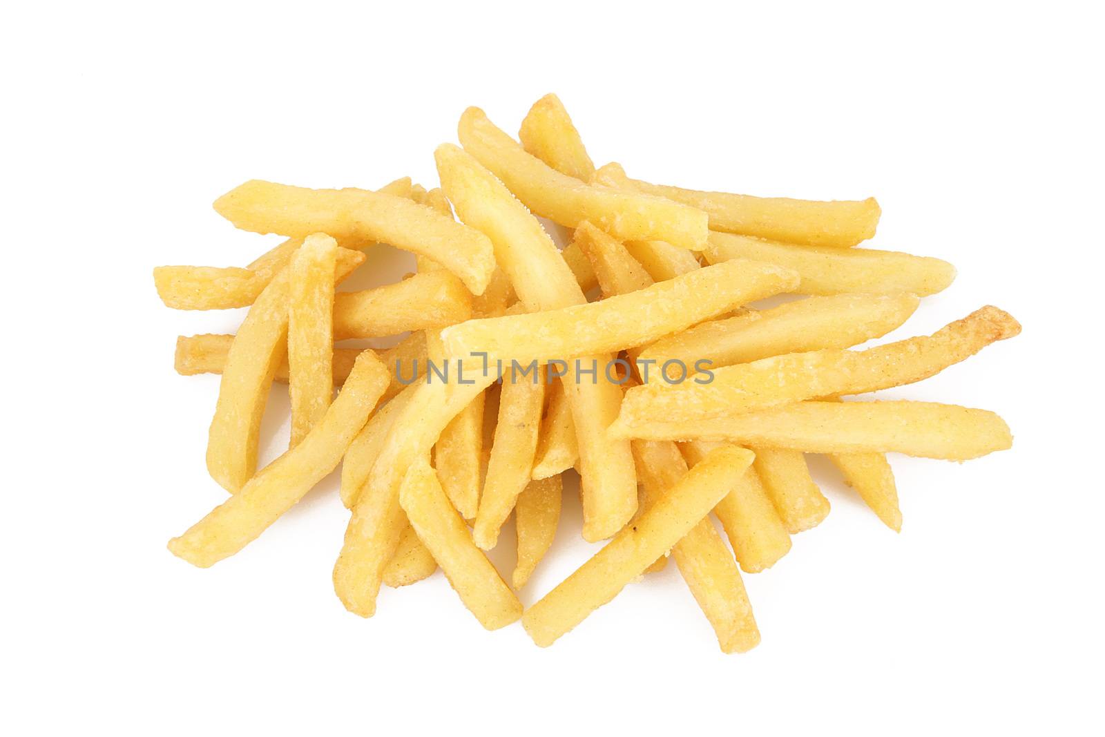 French Fries on white background