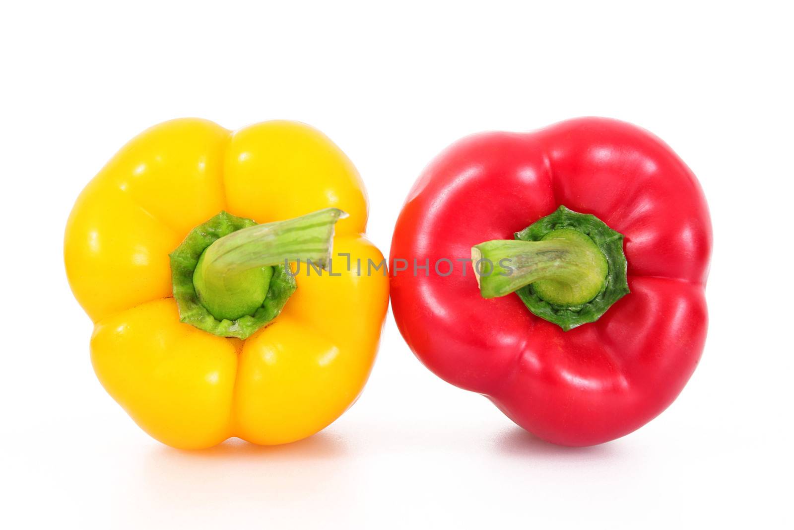fresh hot peppers on white background