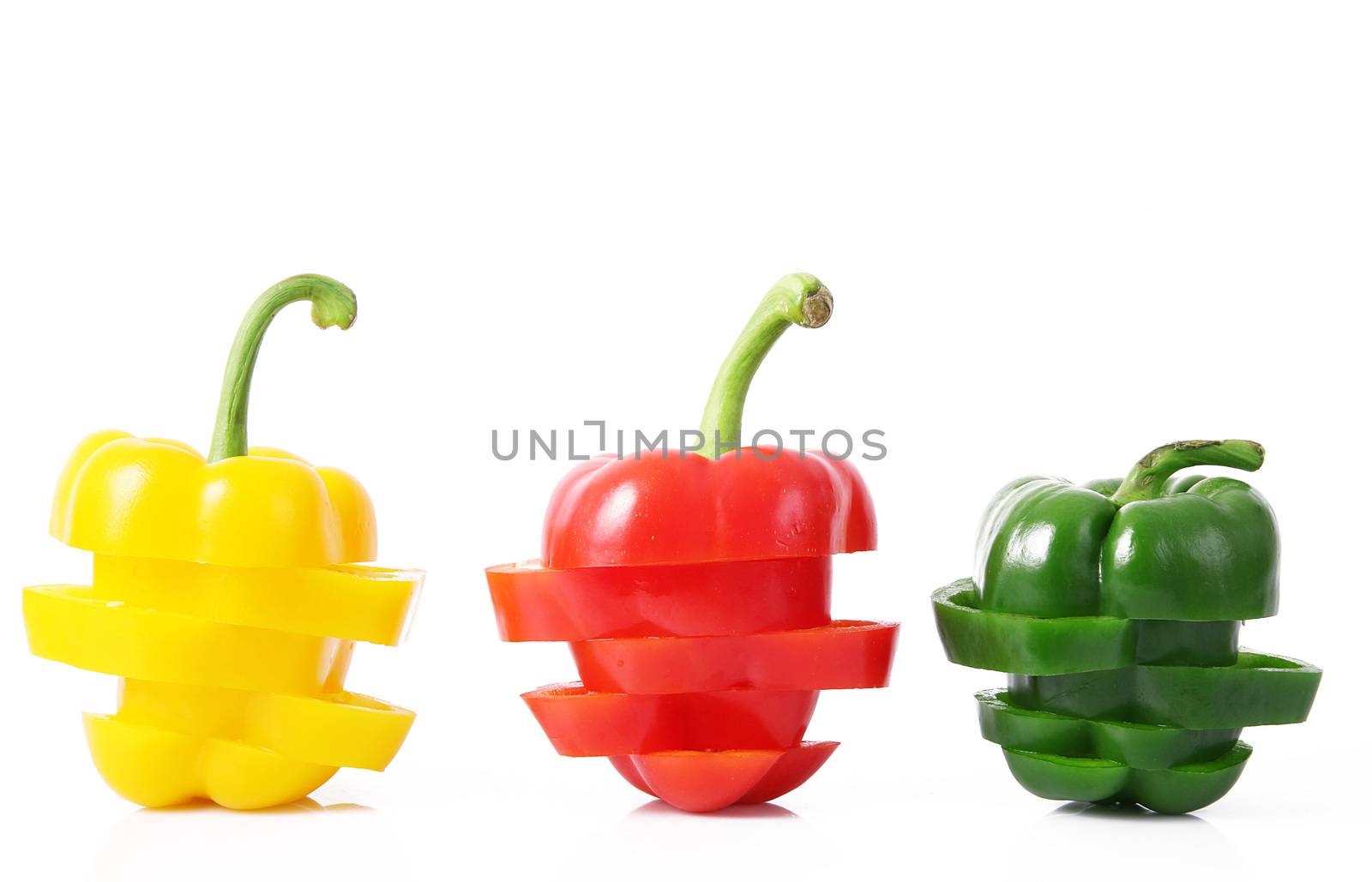 fresh hot peppers on white background