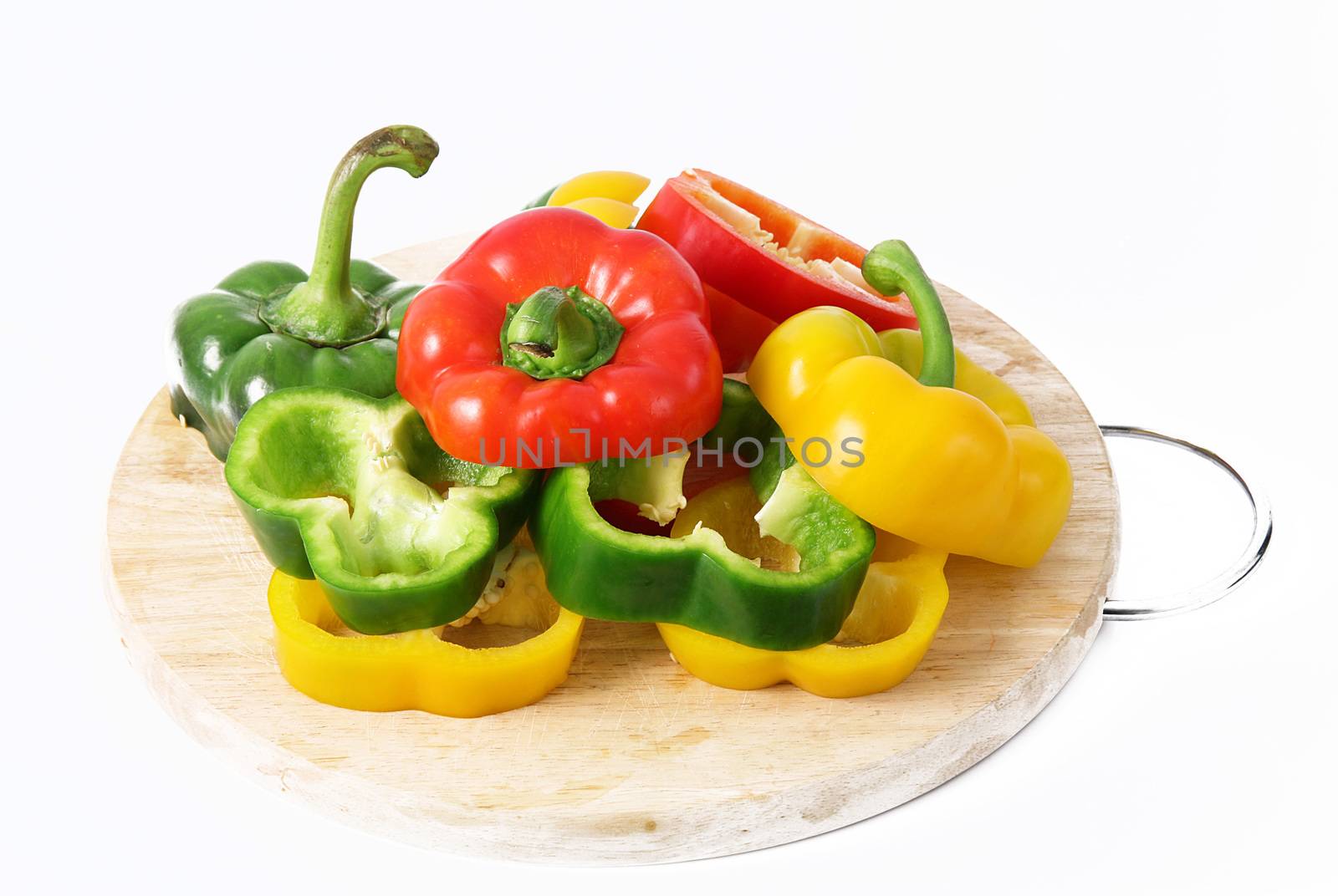 hot peppers on white background by photobeps