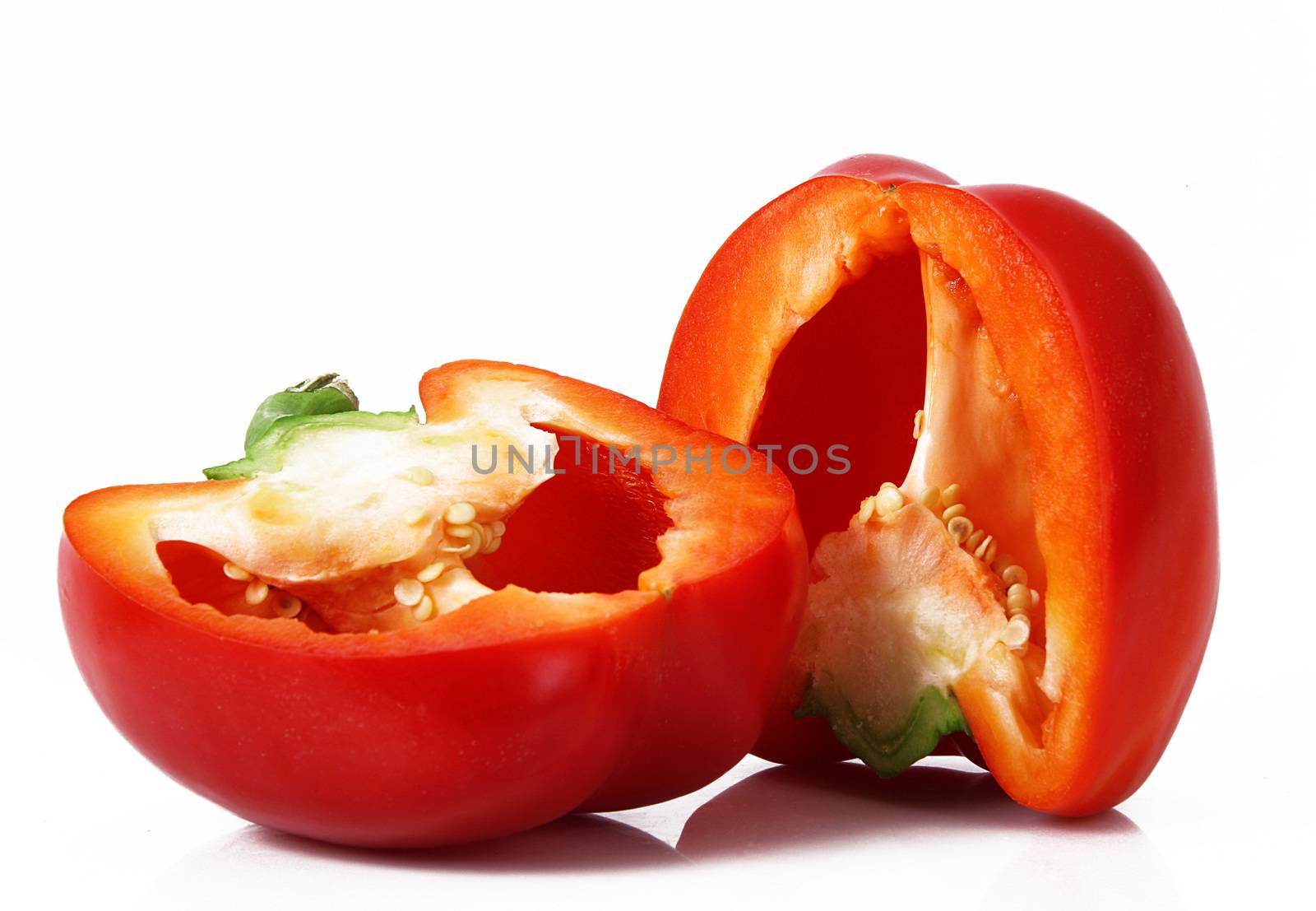 fresh red hot pepper on white background