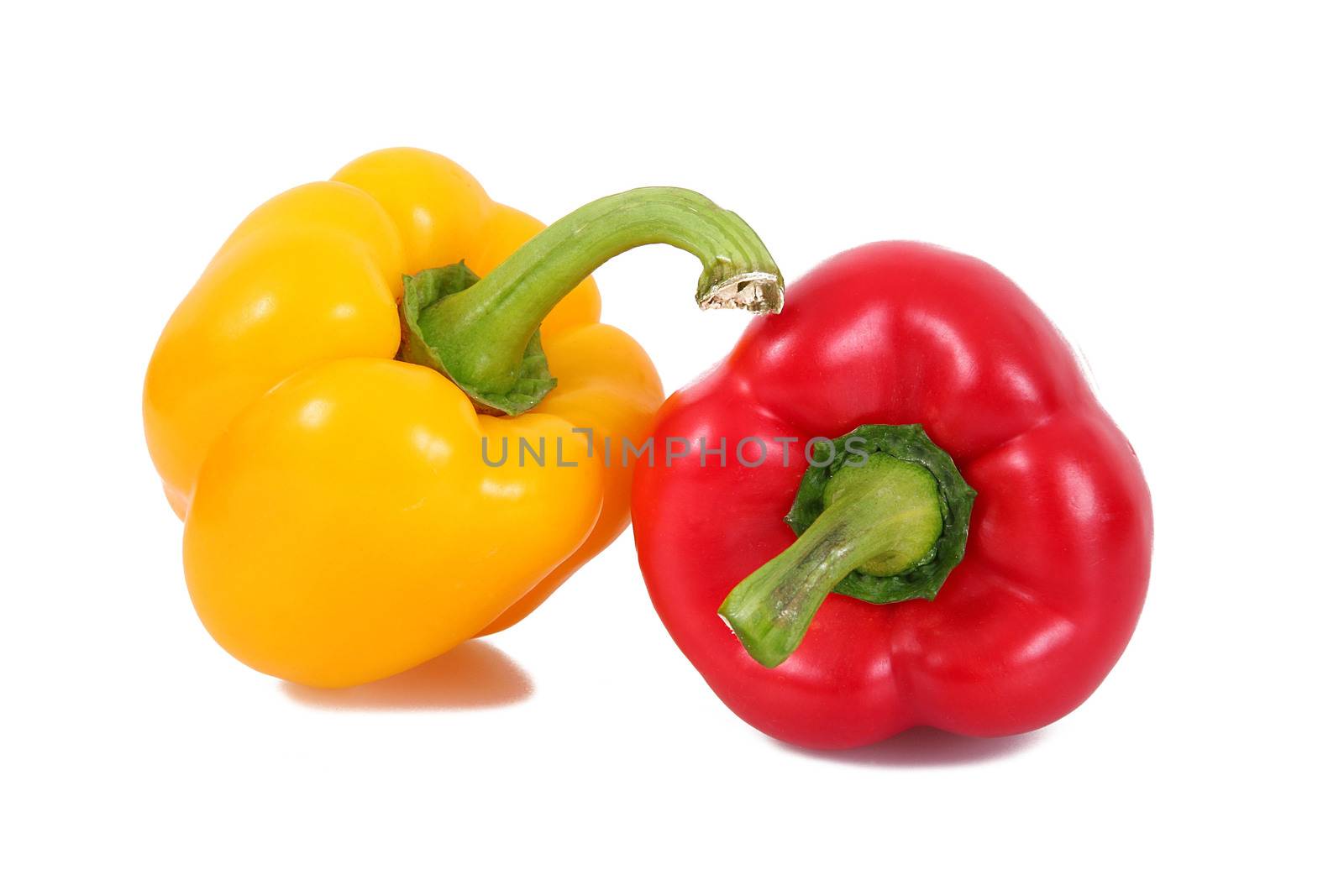 fresh hot peppers on white background