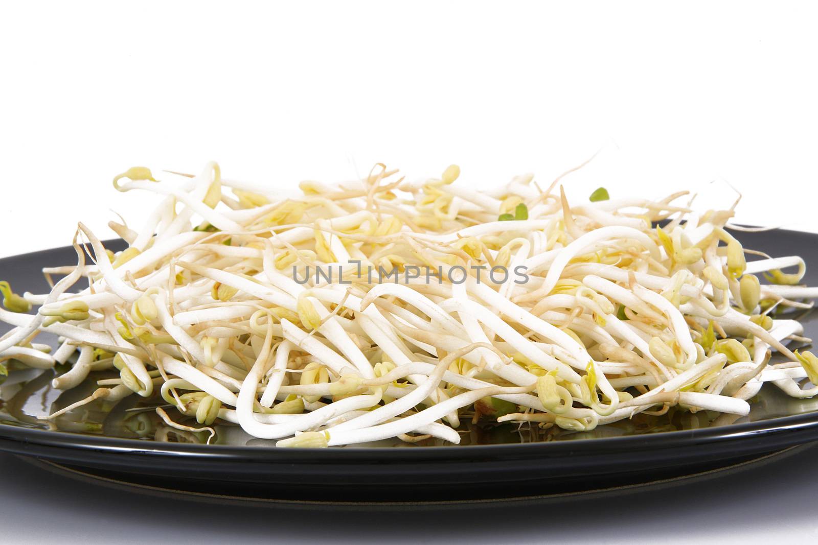 fresh soy dish on white background