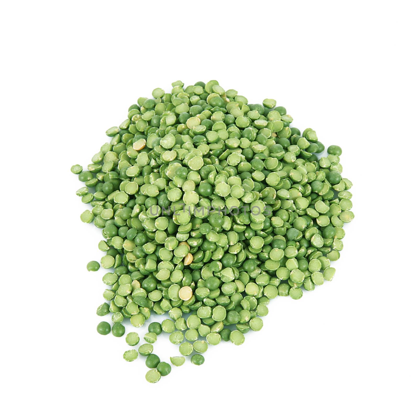dry peas on white background