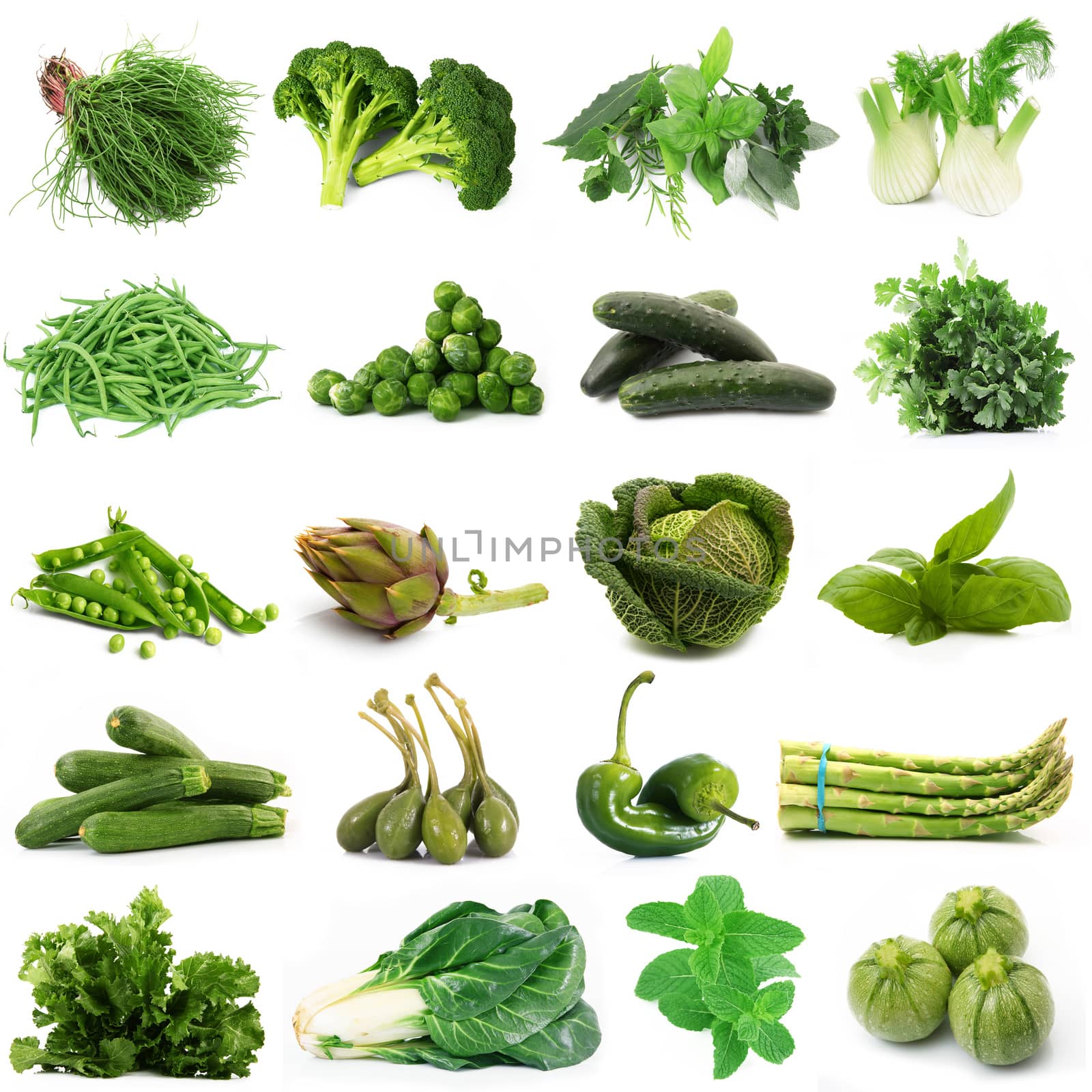 a background of fresh green vegetables