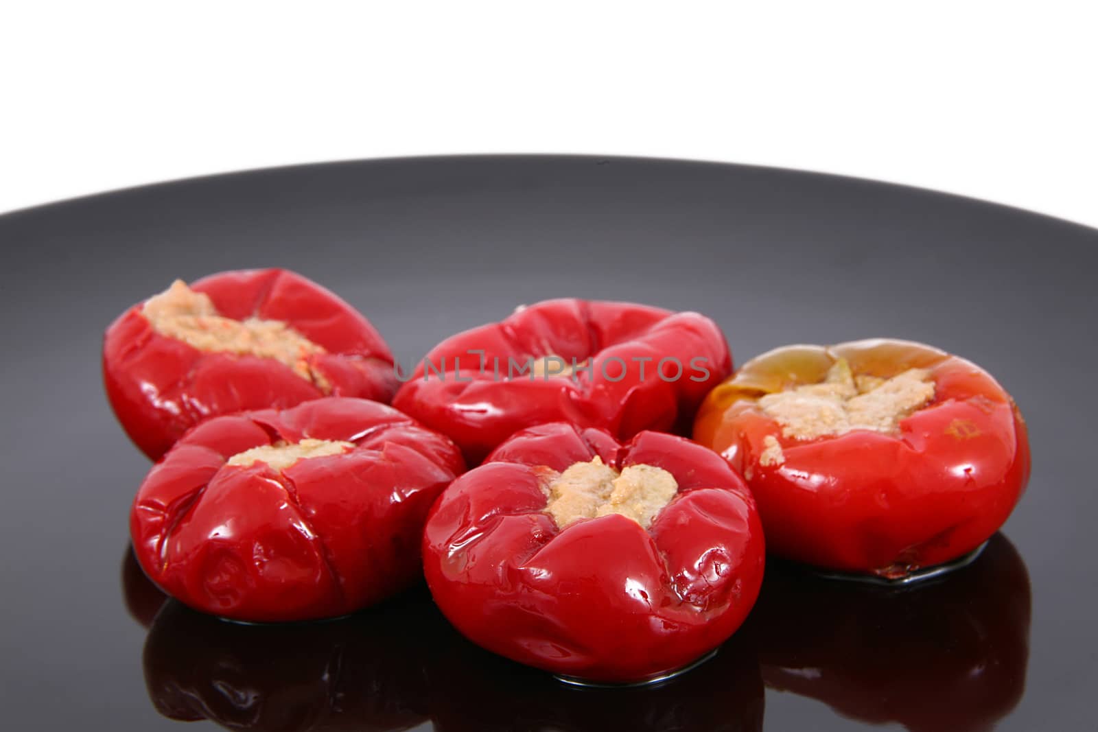 Red peppers stuffed with tuna