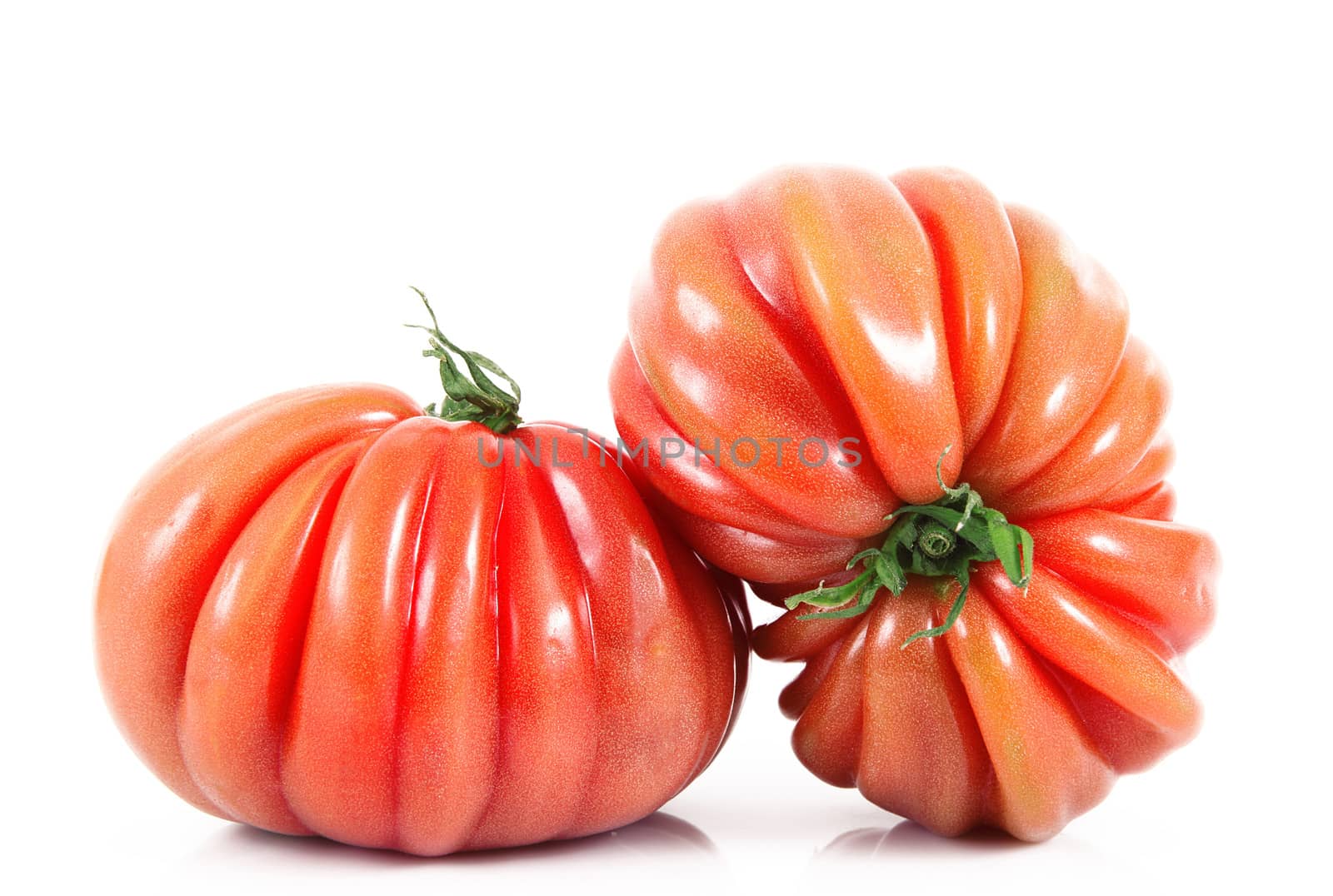 fresh tomatoes on white background