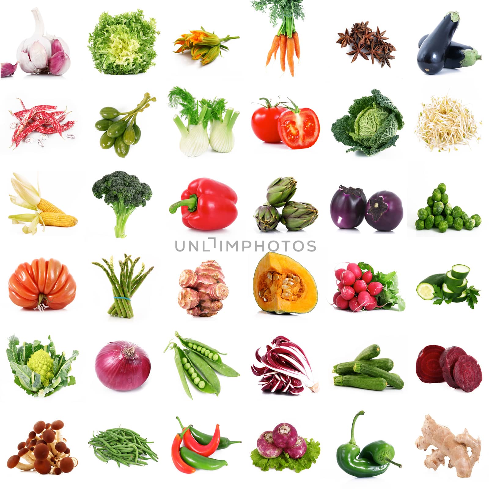 a background of fresh vegetables