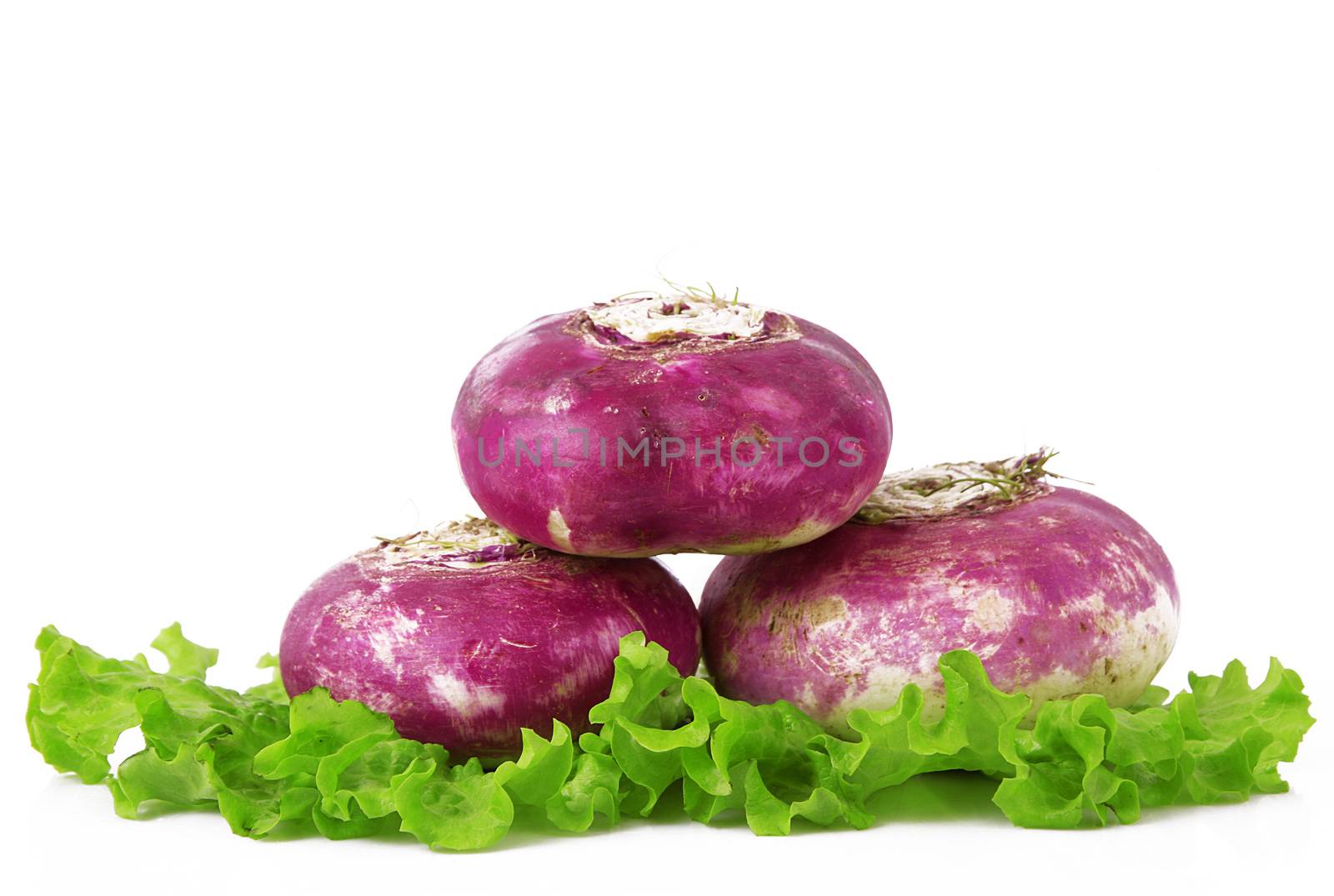 a fresh red turnip on white background