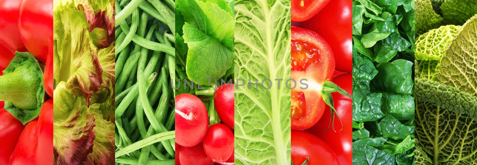 a background of fresh vegetables