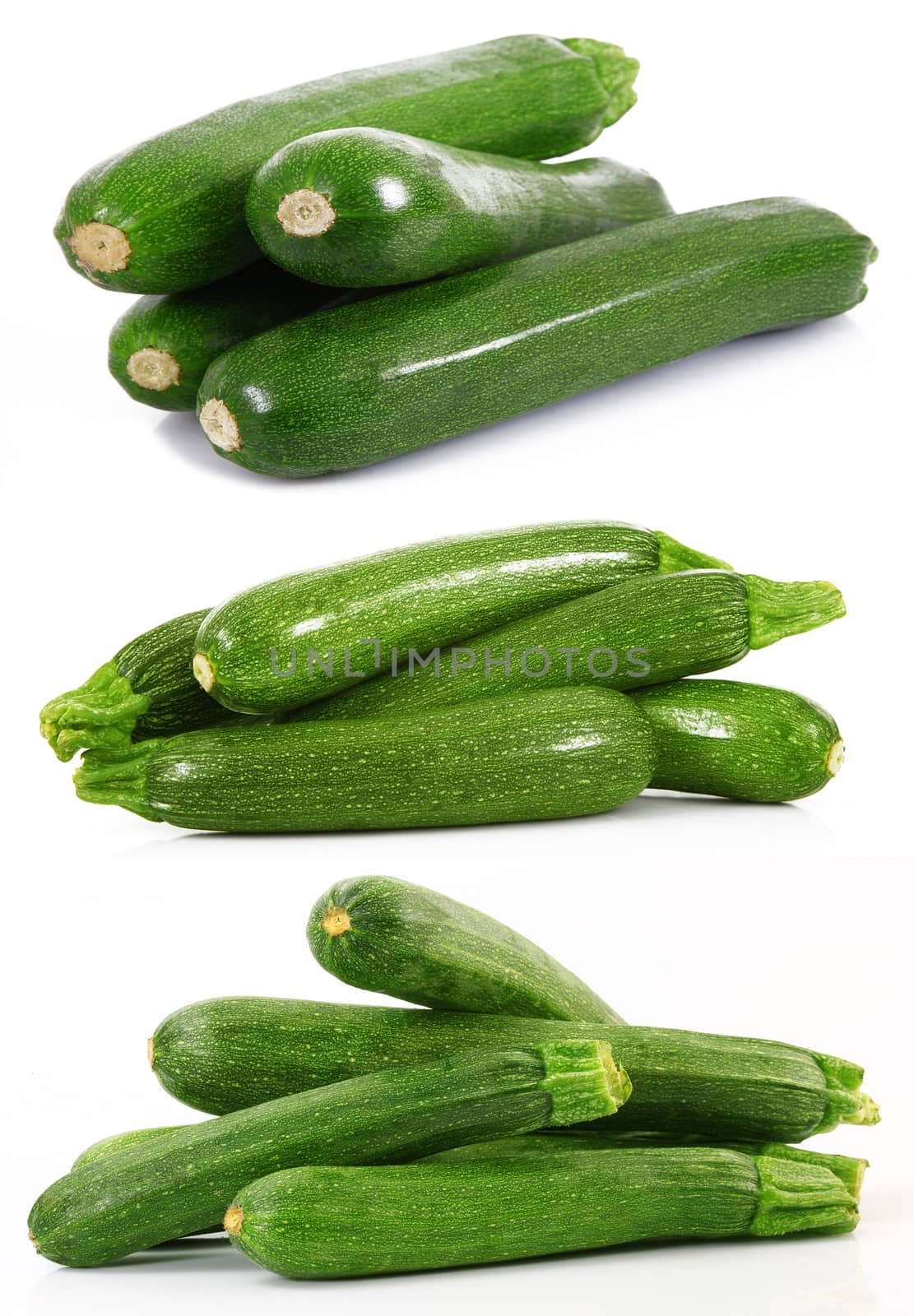 a fresh zucchini on white background