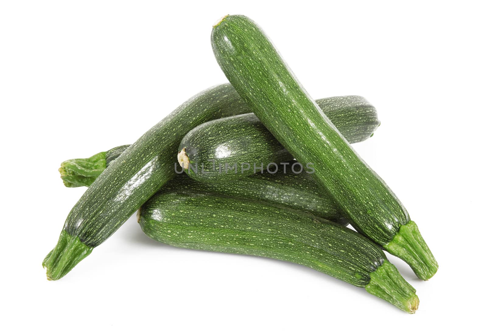 a fresh zucchini on white background