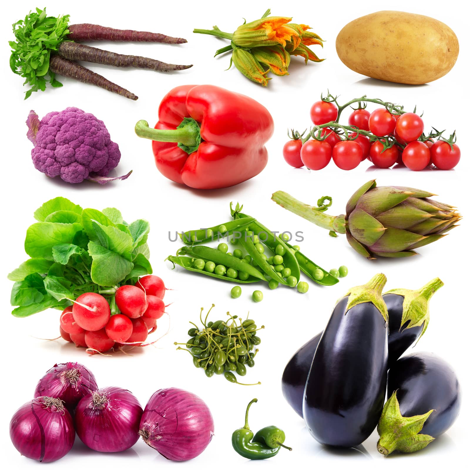a background of fresh vegetables