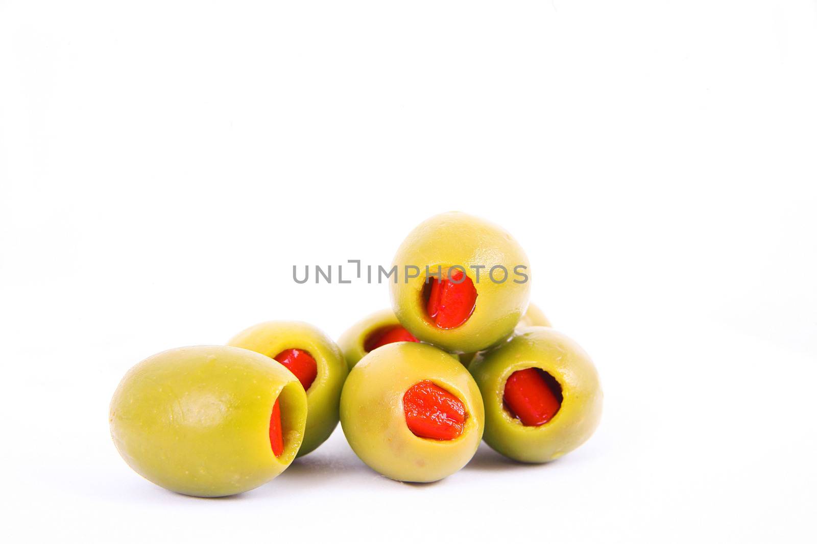 isolated olives on white background