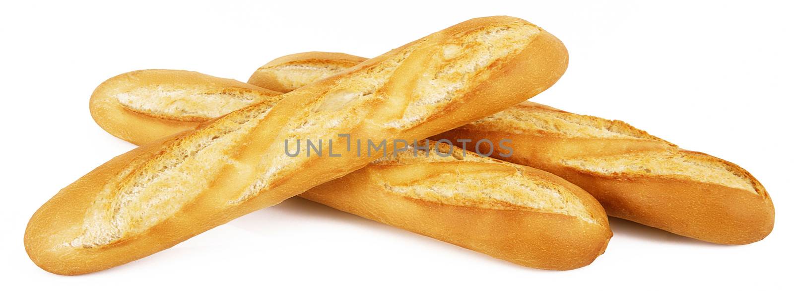 otiginal french baguette on white background