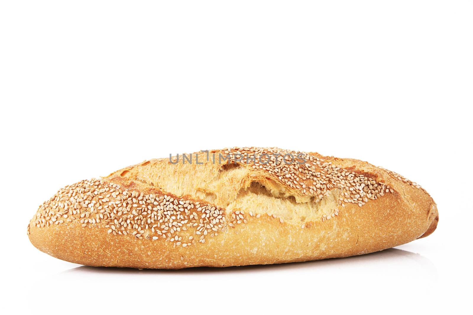 fresh bread on white background