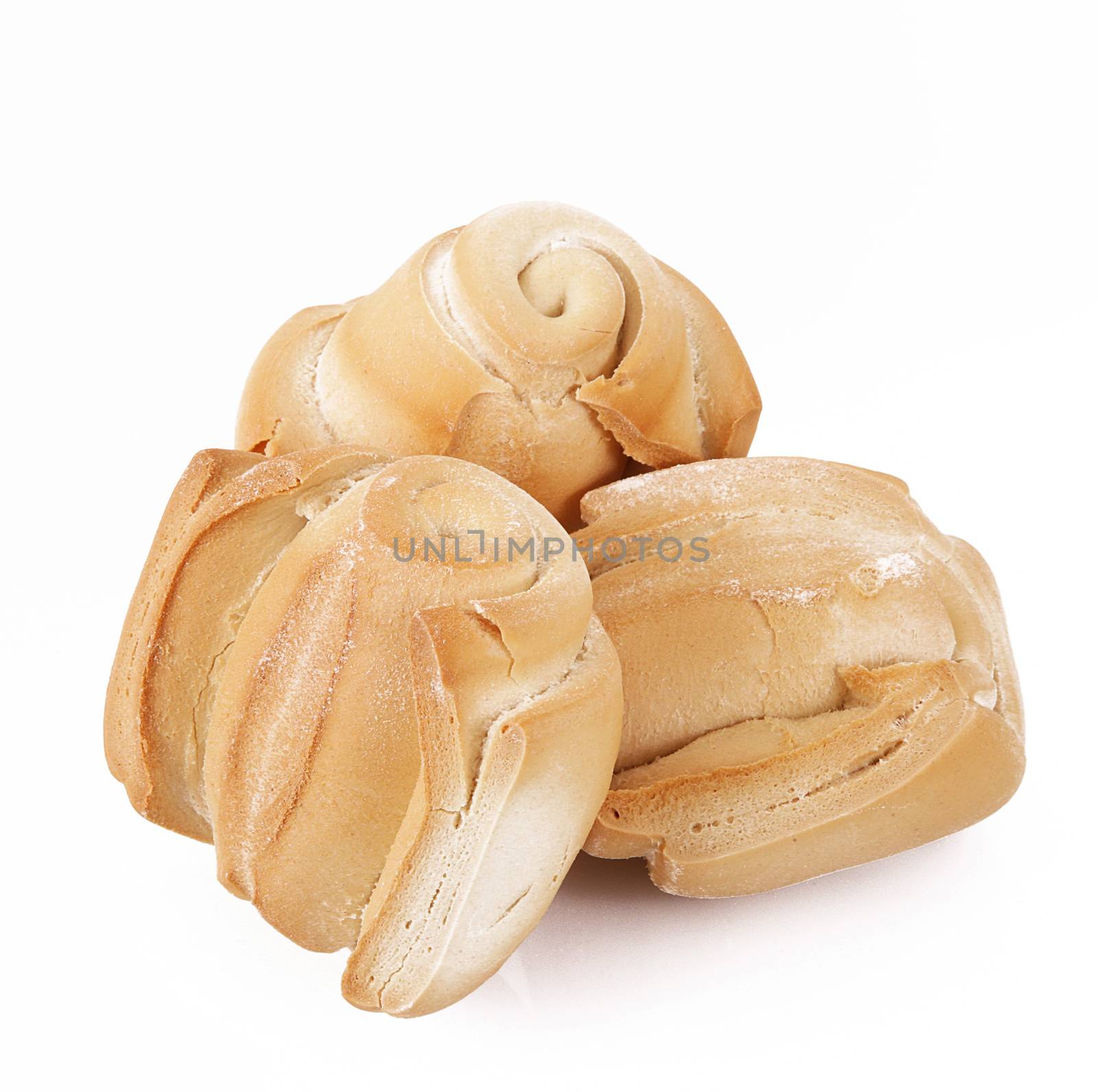 fresh bread on white background