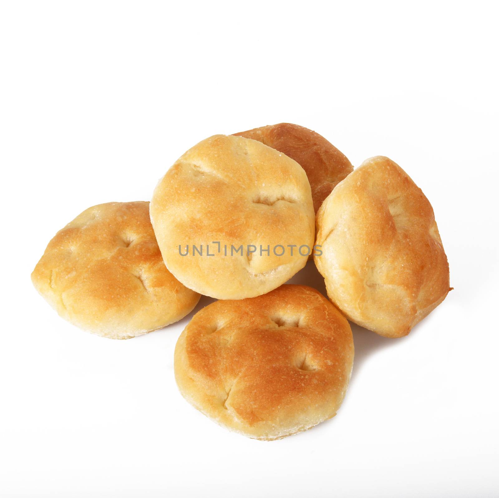 fresh flatbread on white background