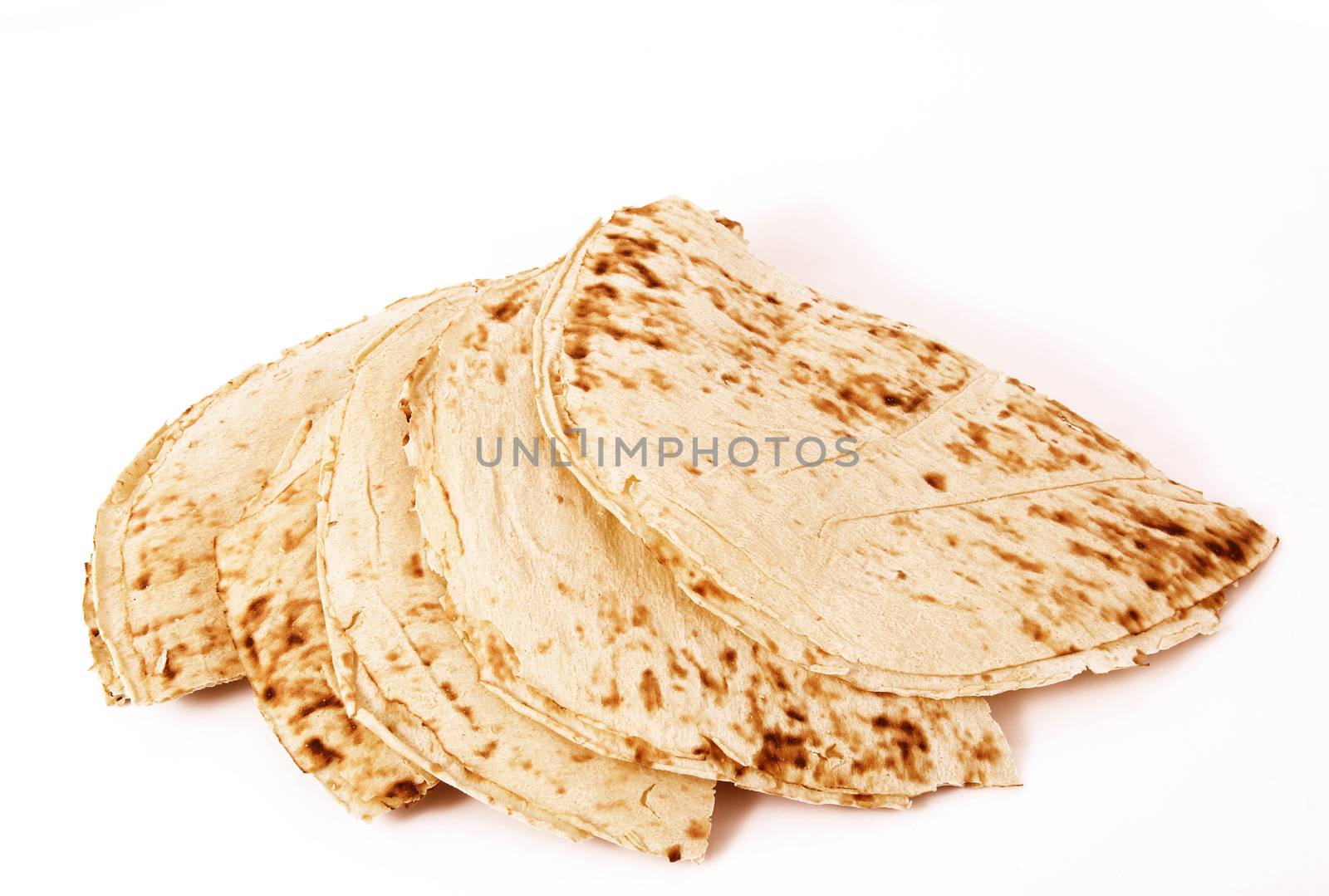 fresh bread on white background