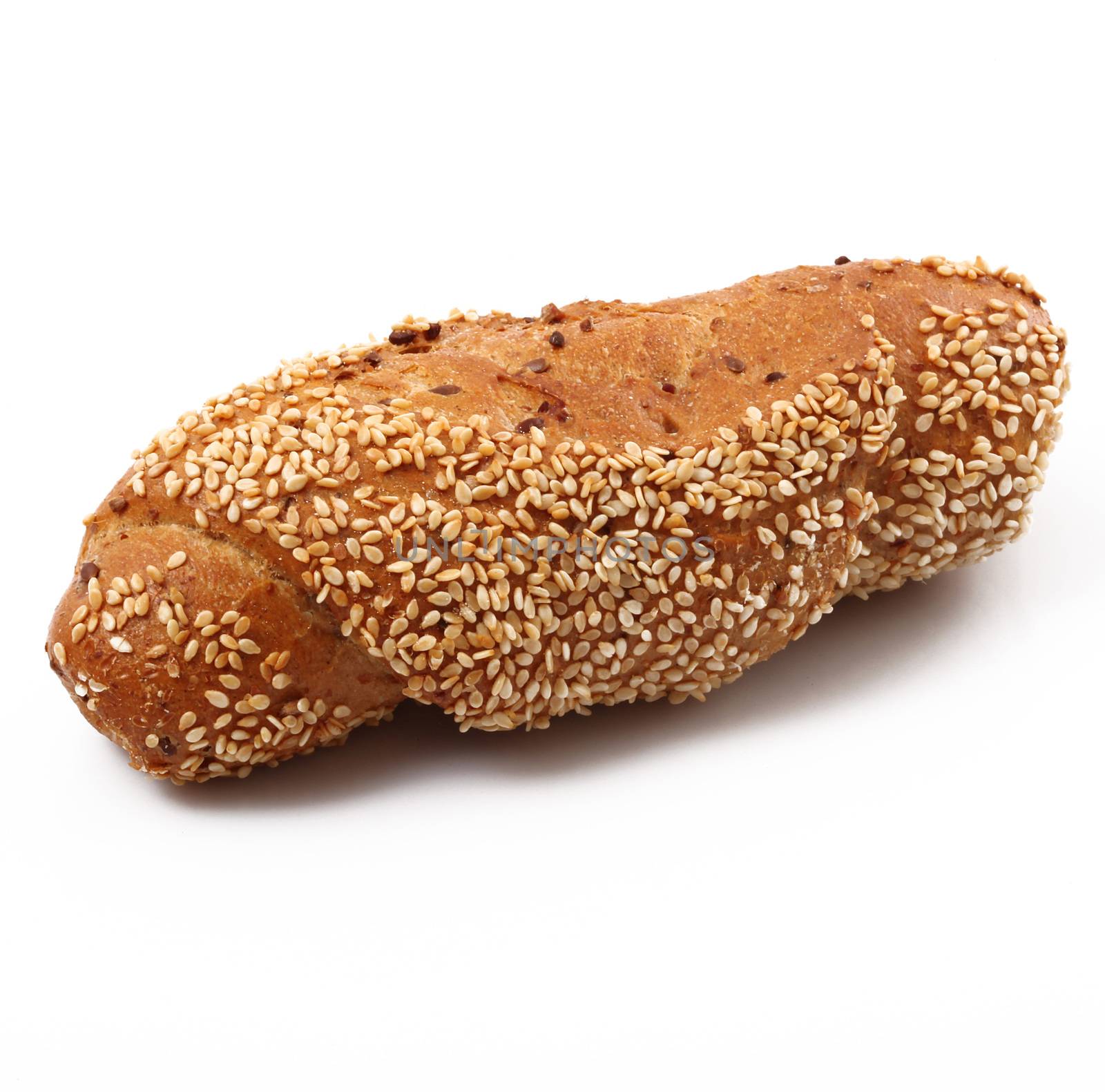 fresh bread on white background