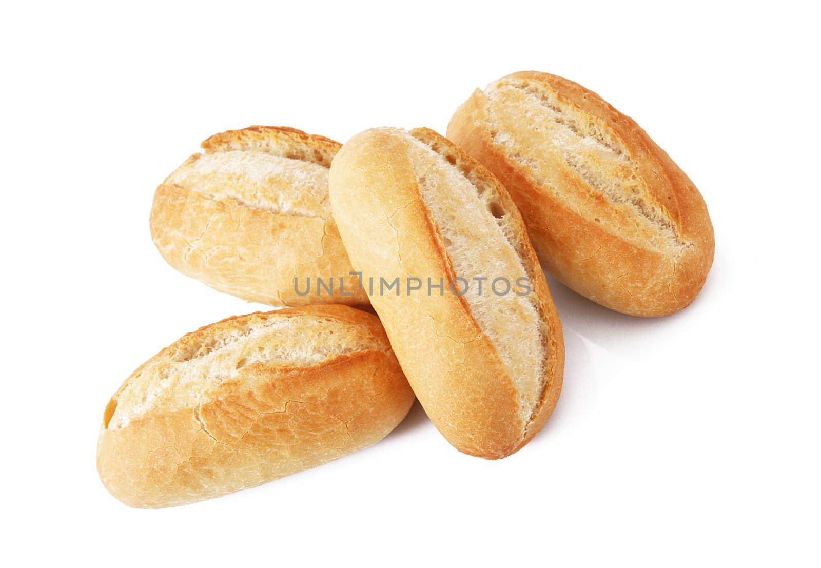 fresh bread on white background