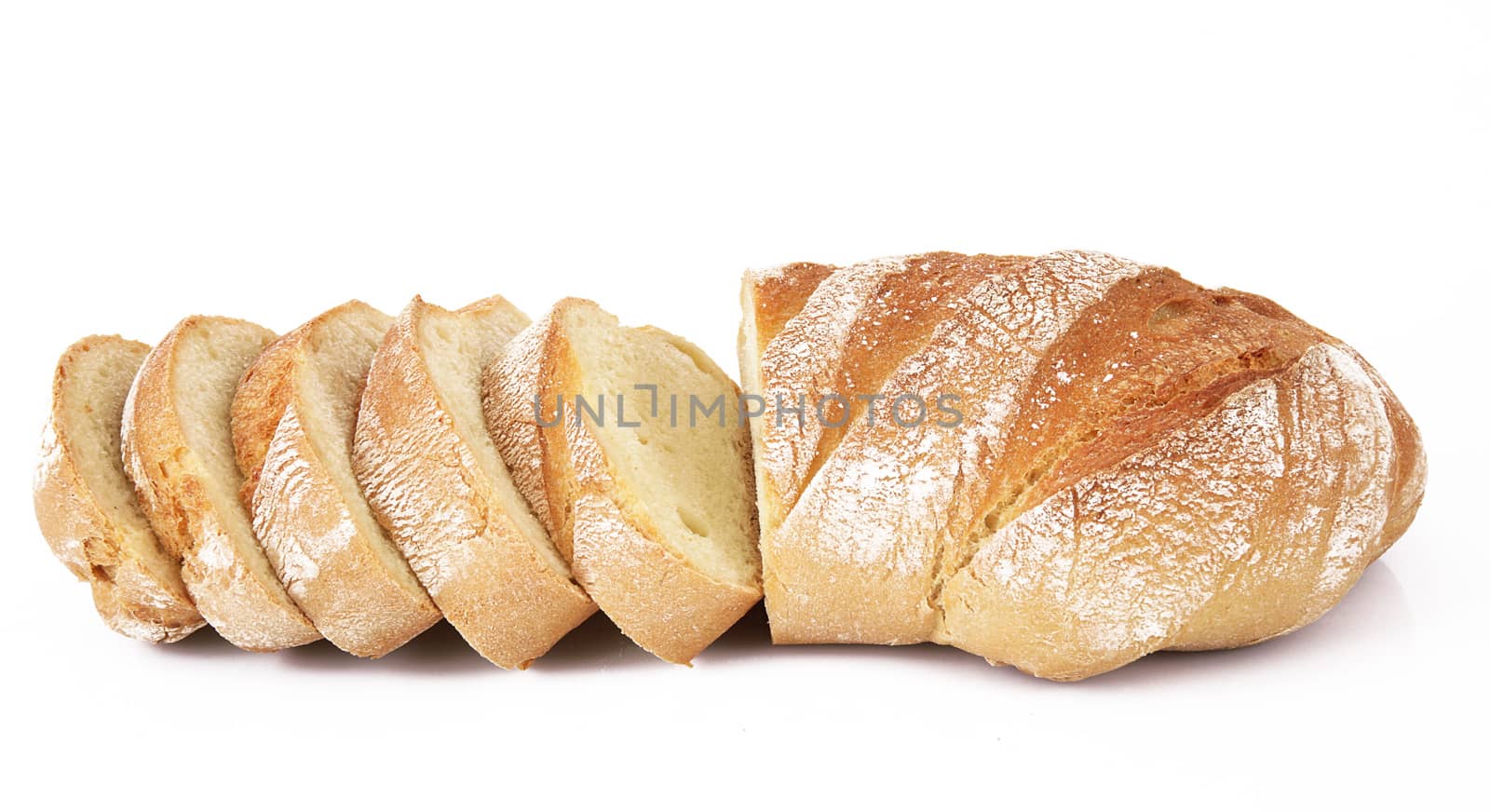 fresh bread on white background