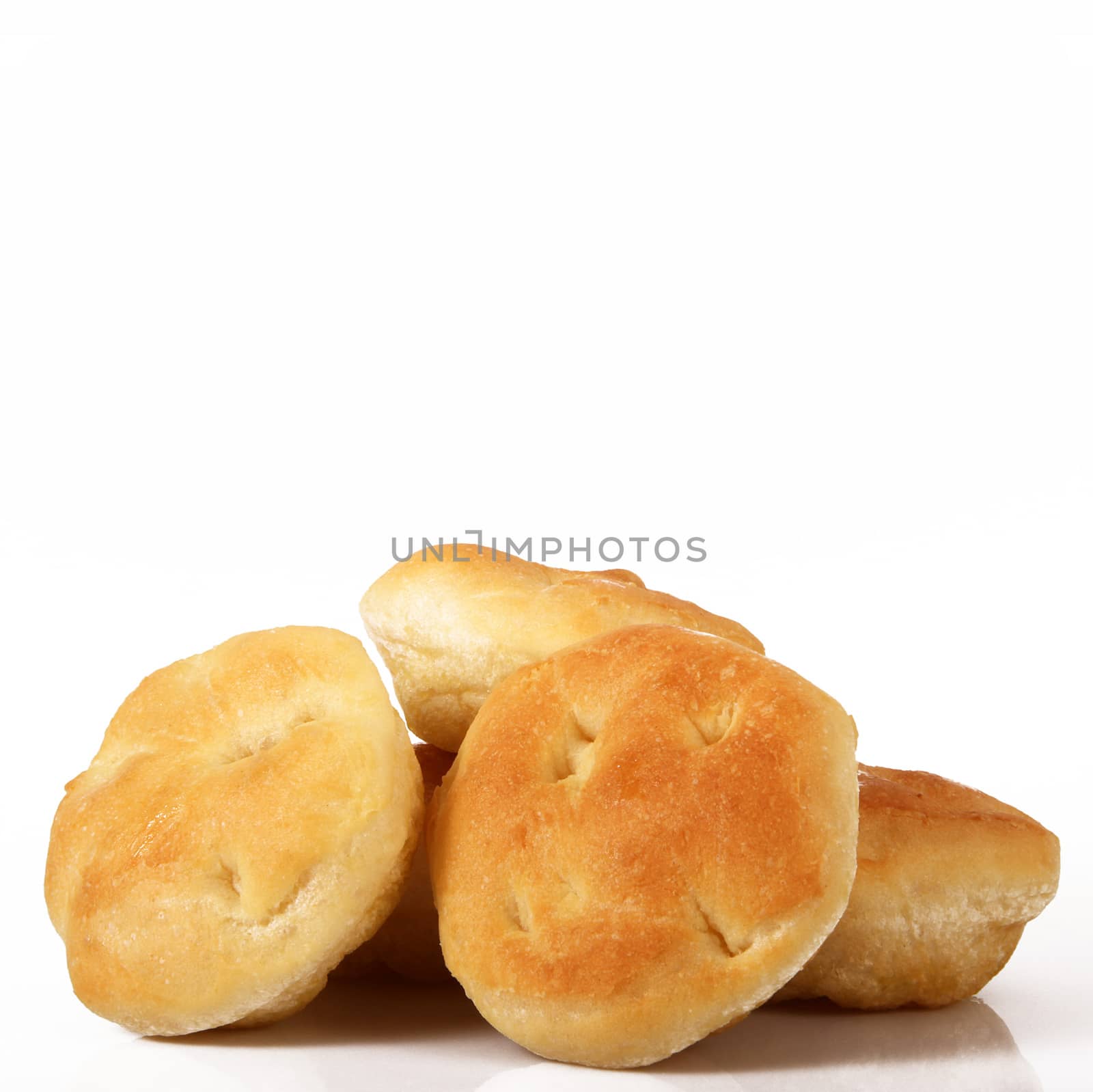 fresh flatbread on white background