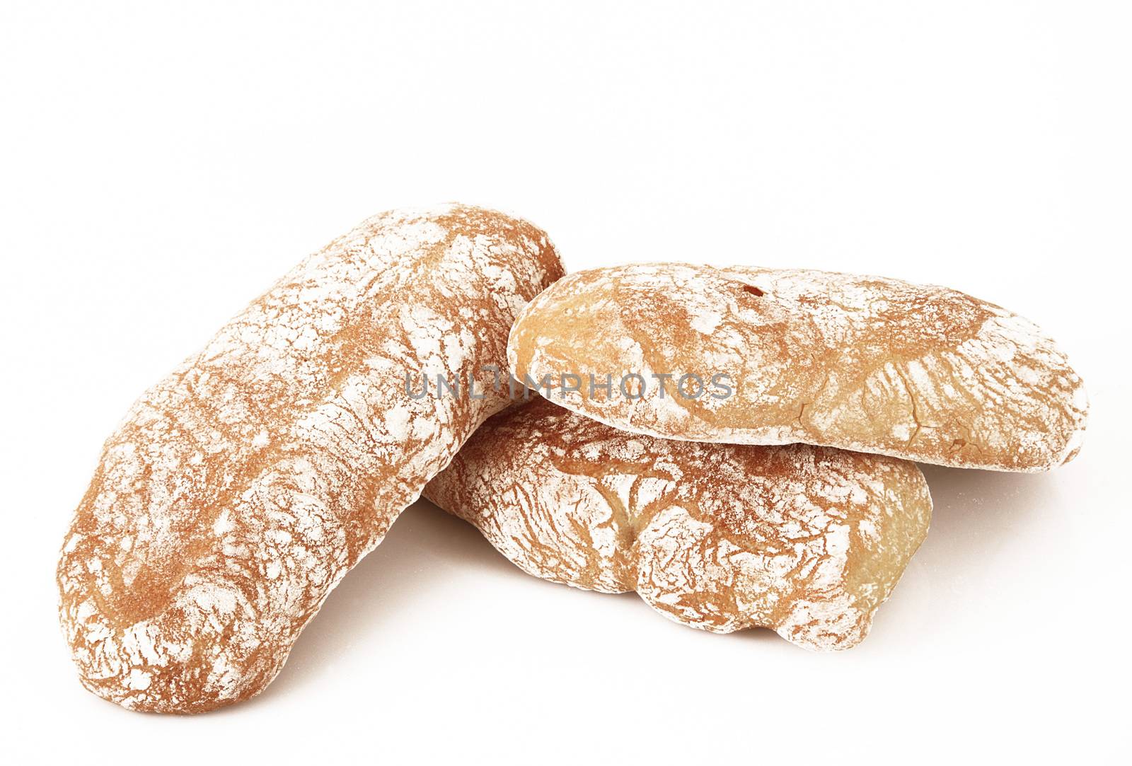 fresh bread on white background