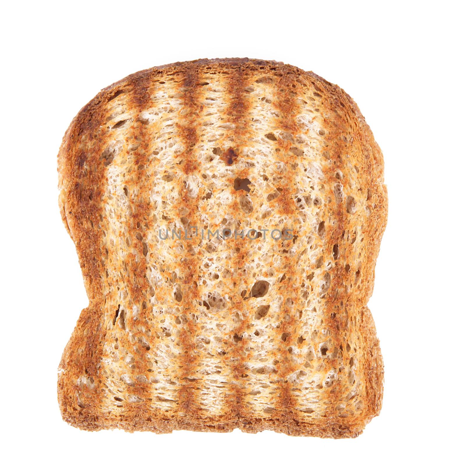 isolated white bread slice on white background