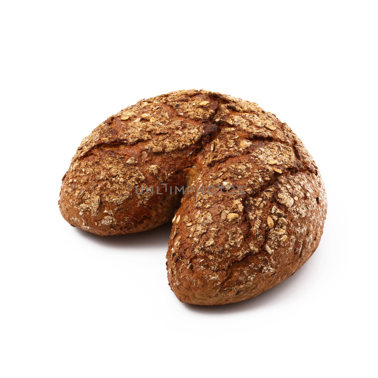 fresh bread on white background