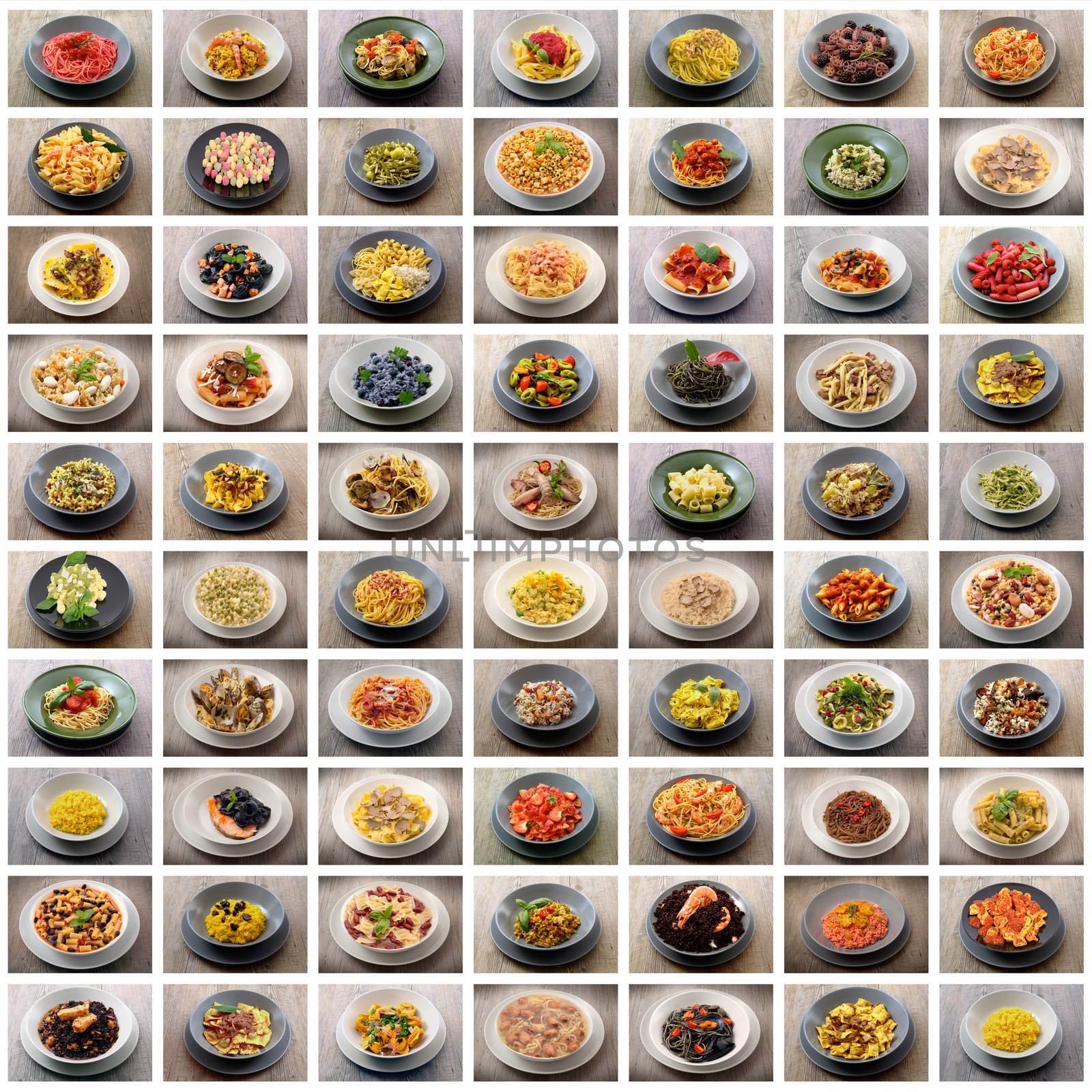 collage of original italian pasta