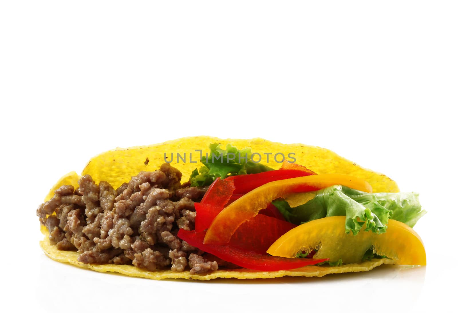 original mexican tacos on white background