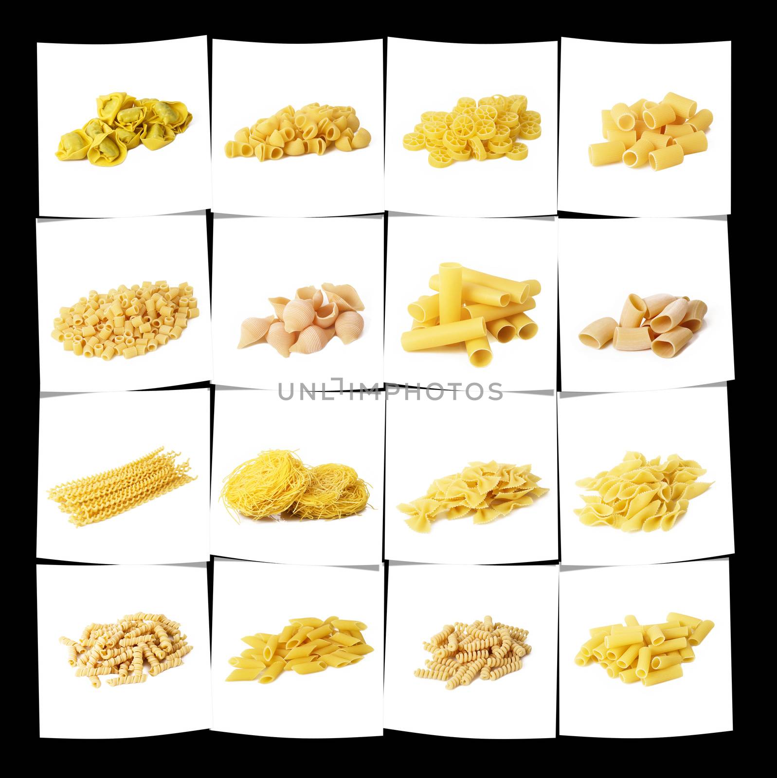 collage of original italian pasta
