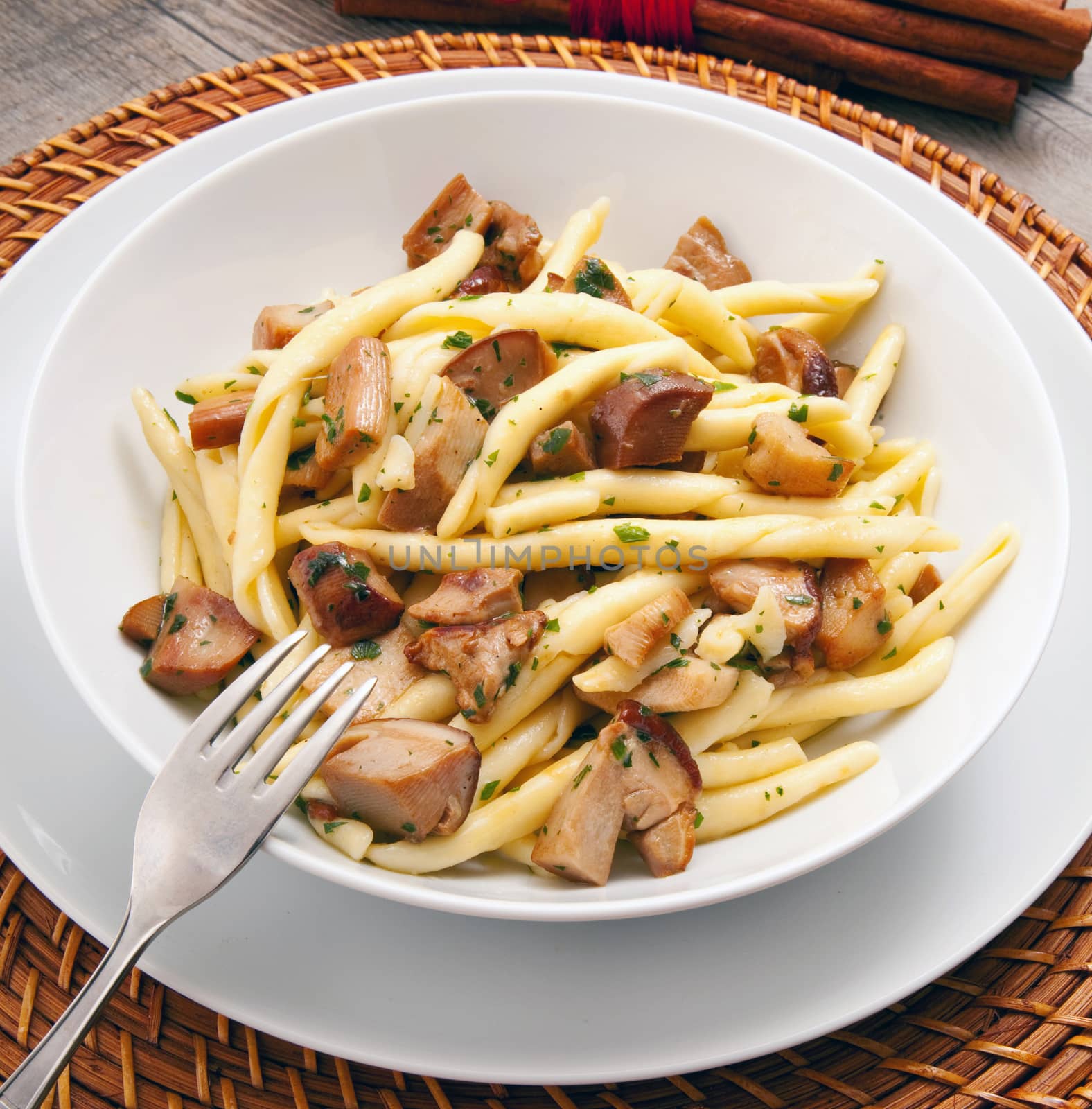 original italian pasta with mushroom