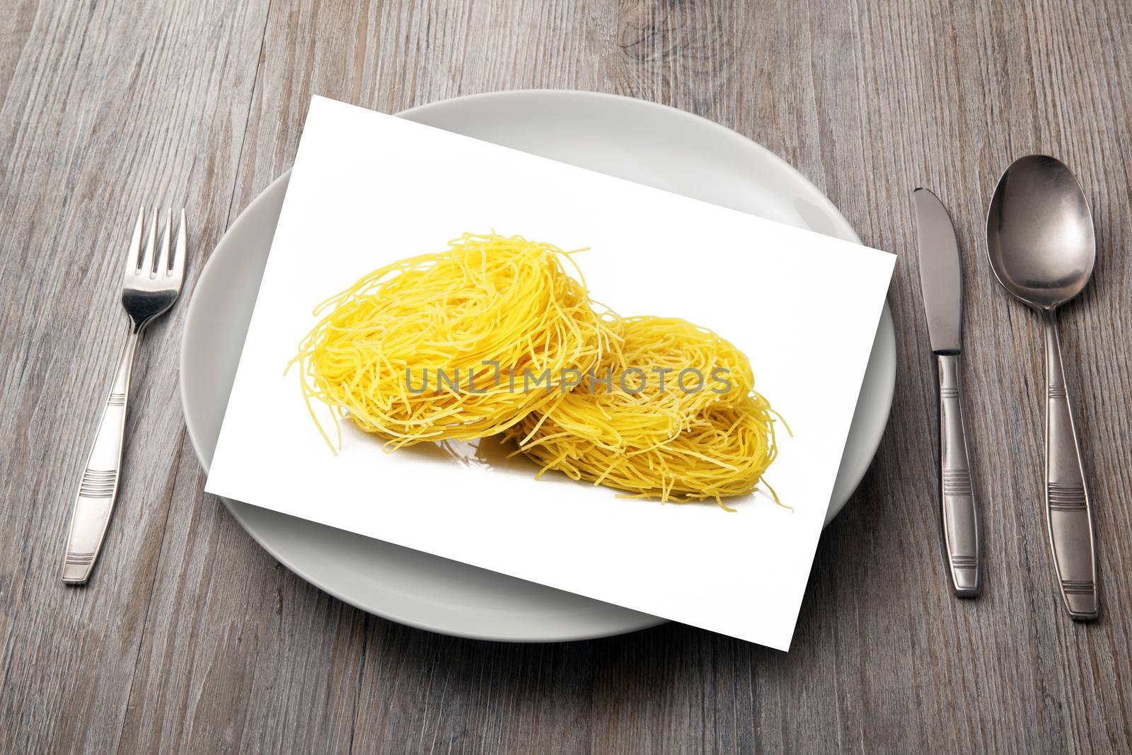 dish with italian food in photography menu