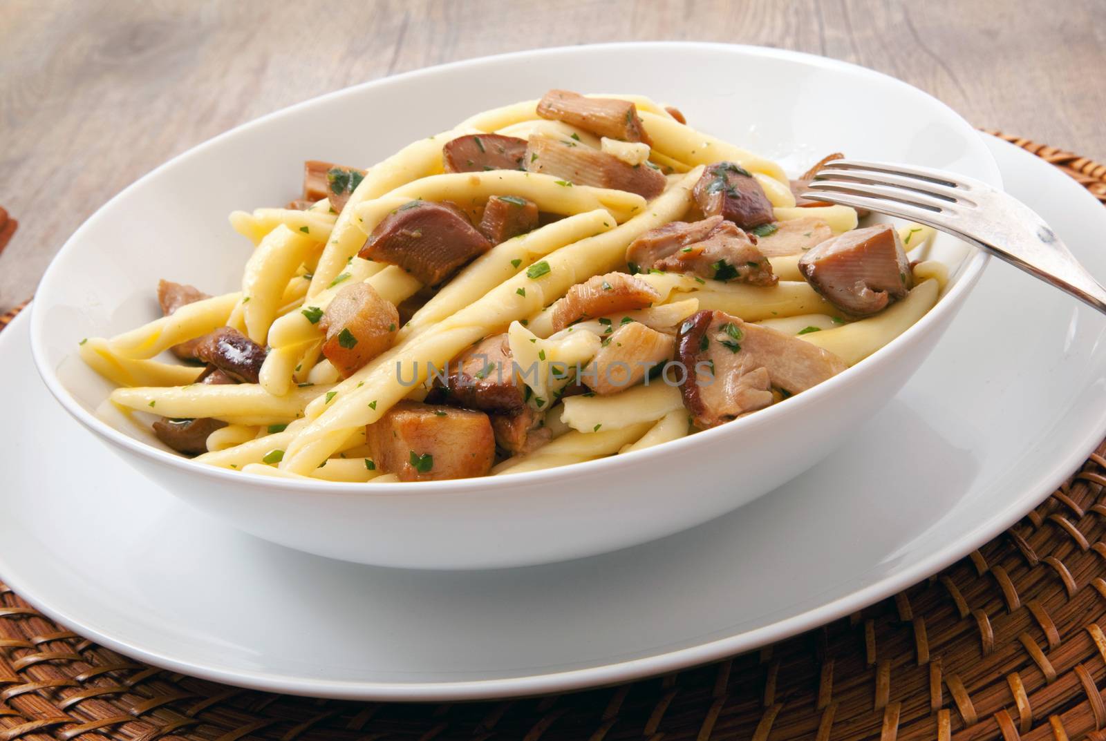 original italian pasta with mushroom