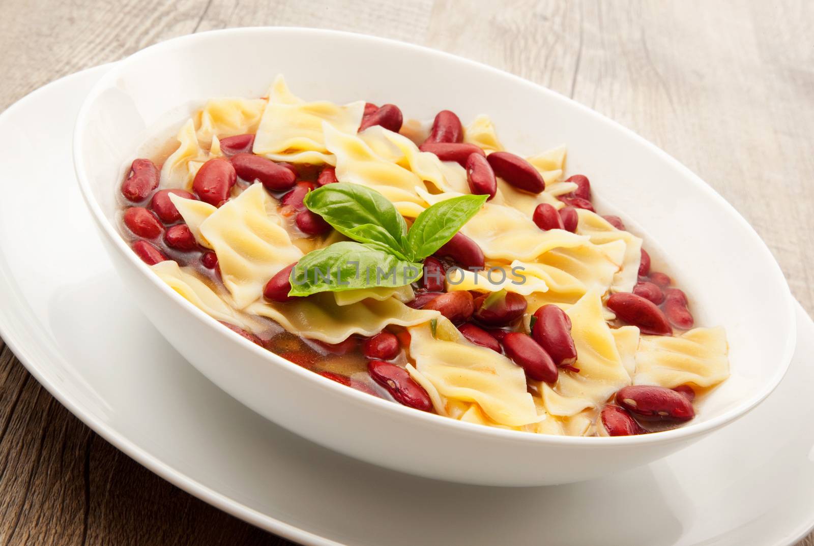 original pasta and red beans soup