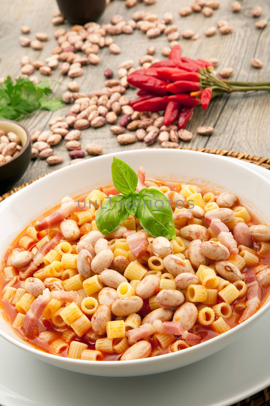 original italian pasta with beans