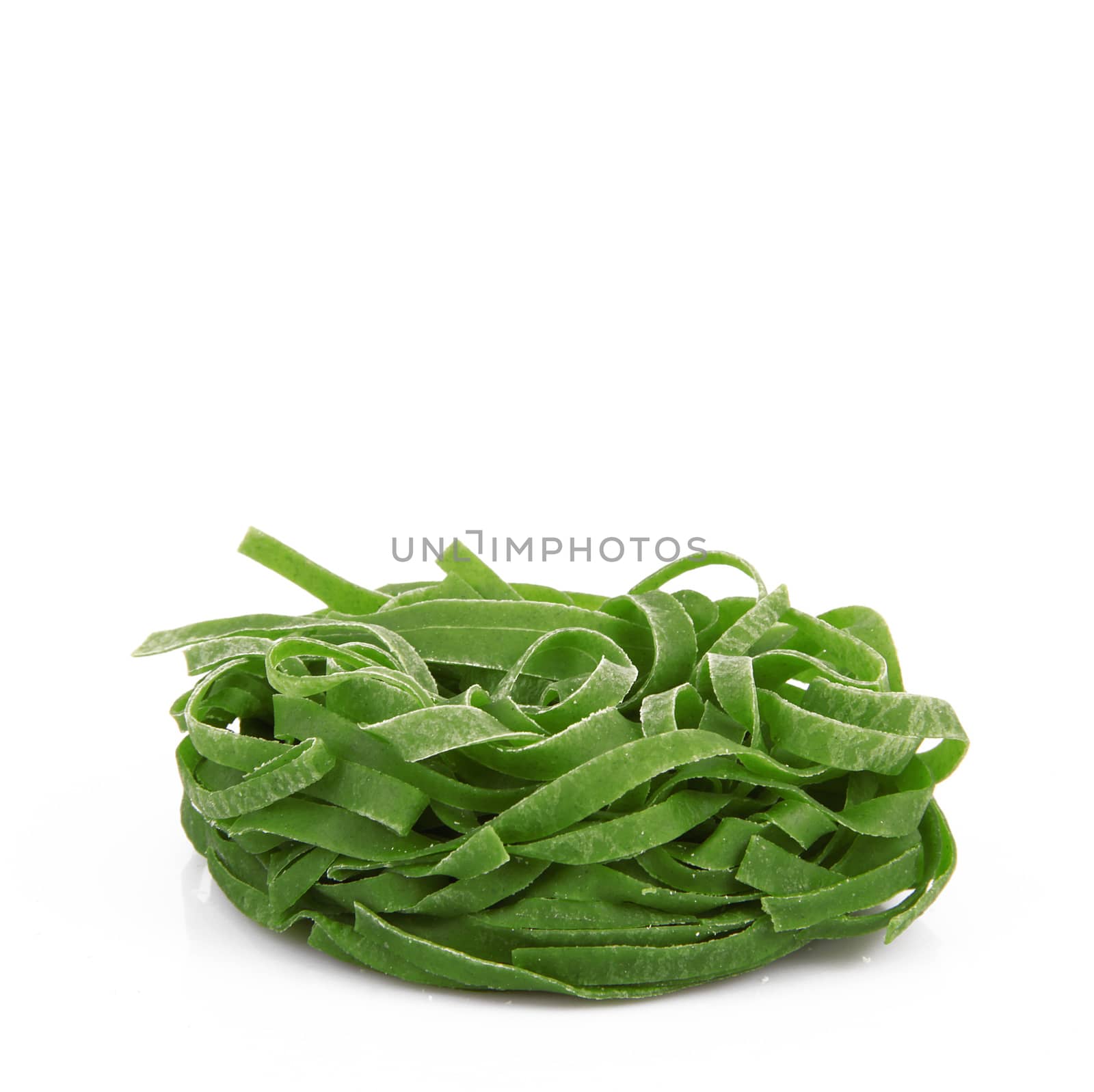 italian raw pasta on white background