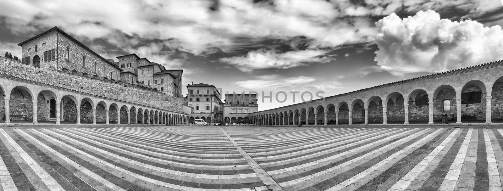 Lower plaza of the Basilica of Saint Francis, Assisi, Italy by marcorubino