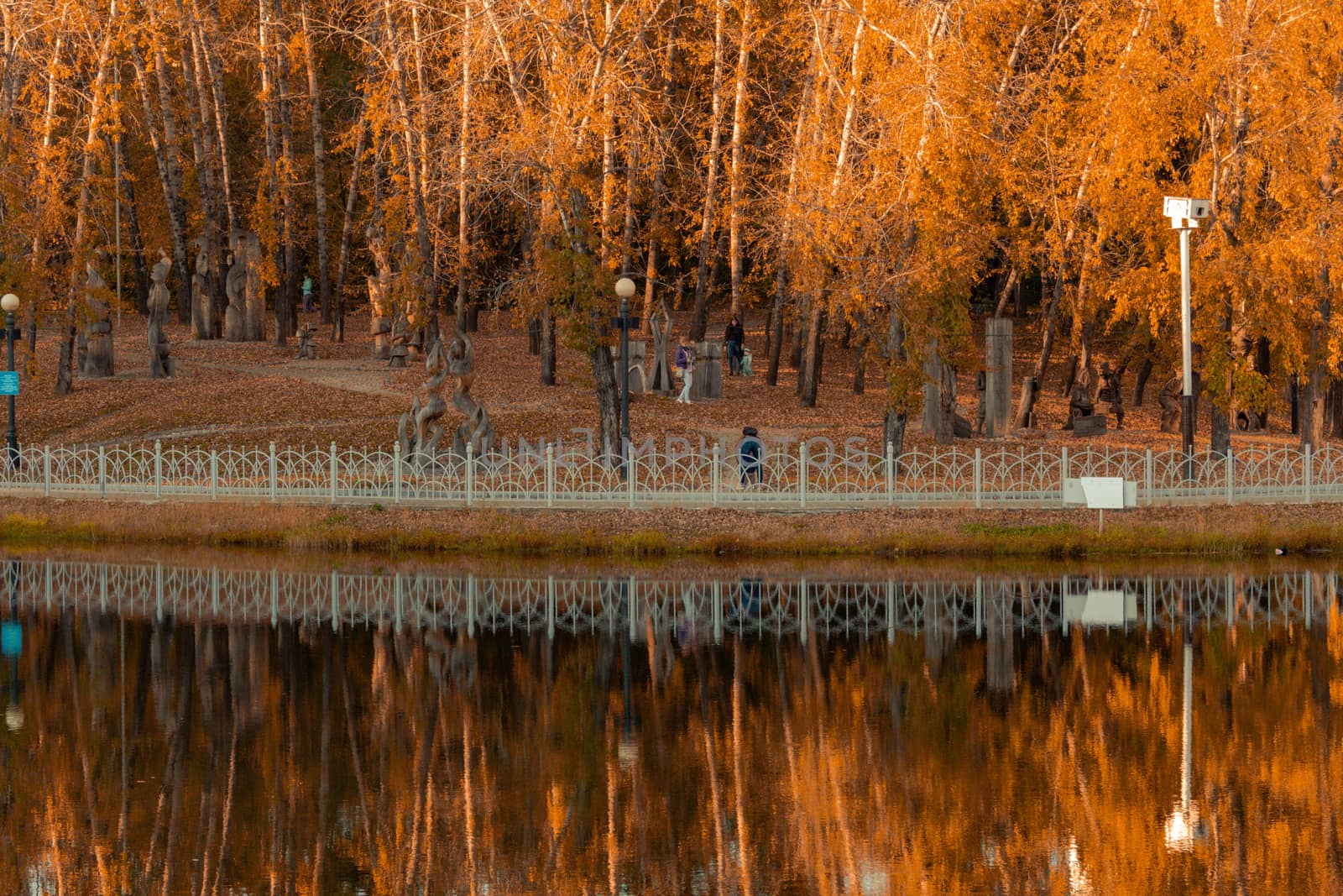 Khabarovsk, Russia - Sep 27, 2018: Urban ponds in the fall by rdv27