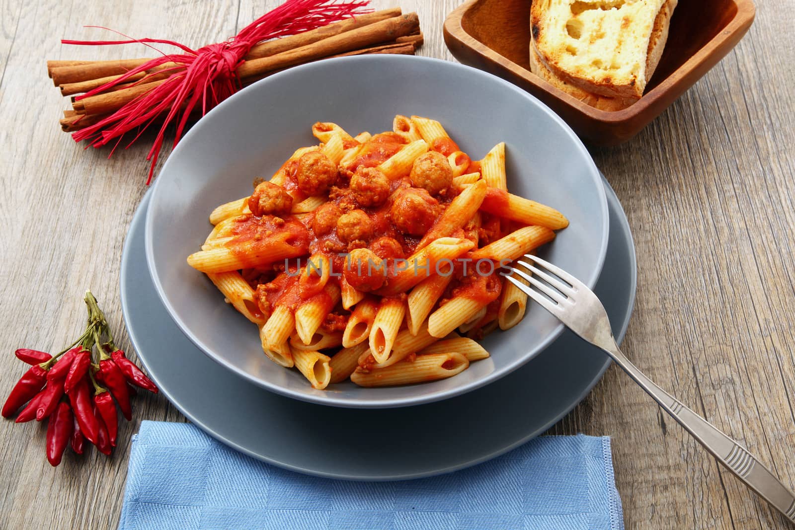 original italian pasta with meat sauce